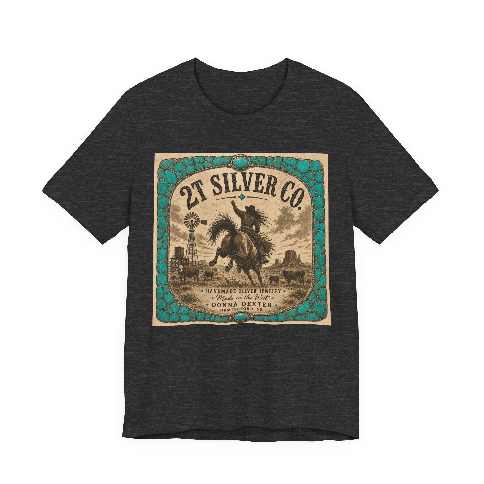 Vintage Western Tee - "2T Silver Co." Cowboy Ranch Graphic Shirt