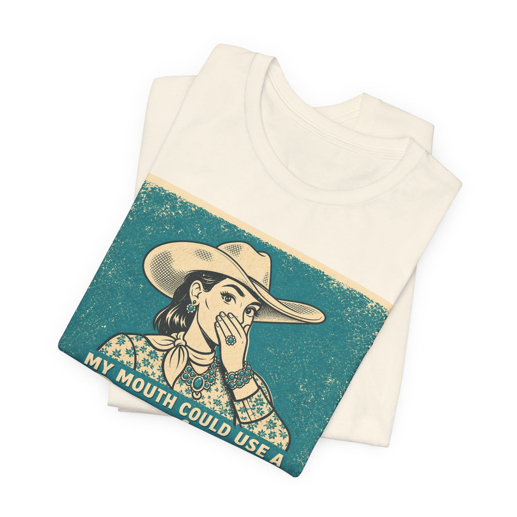Running W Vintage Cowboy T-Shirt — "My Mouth Could Use a Running W" Funny Western Tee
