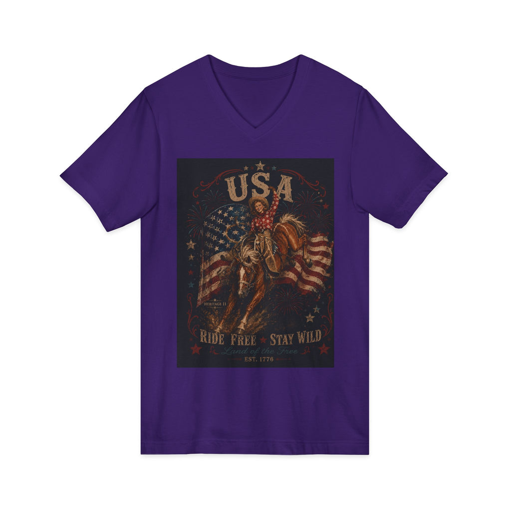 Unisex Jersey Short Sleeve V-Neck Tee
