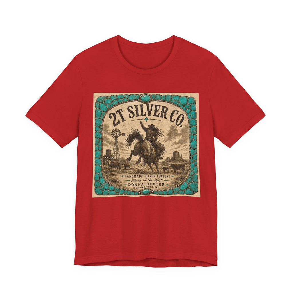 Vintage Western Tee - "2T Silver Co." Cowboy Ranch Graphic Shirt