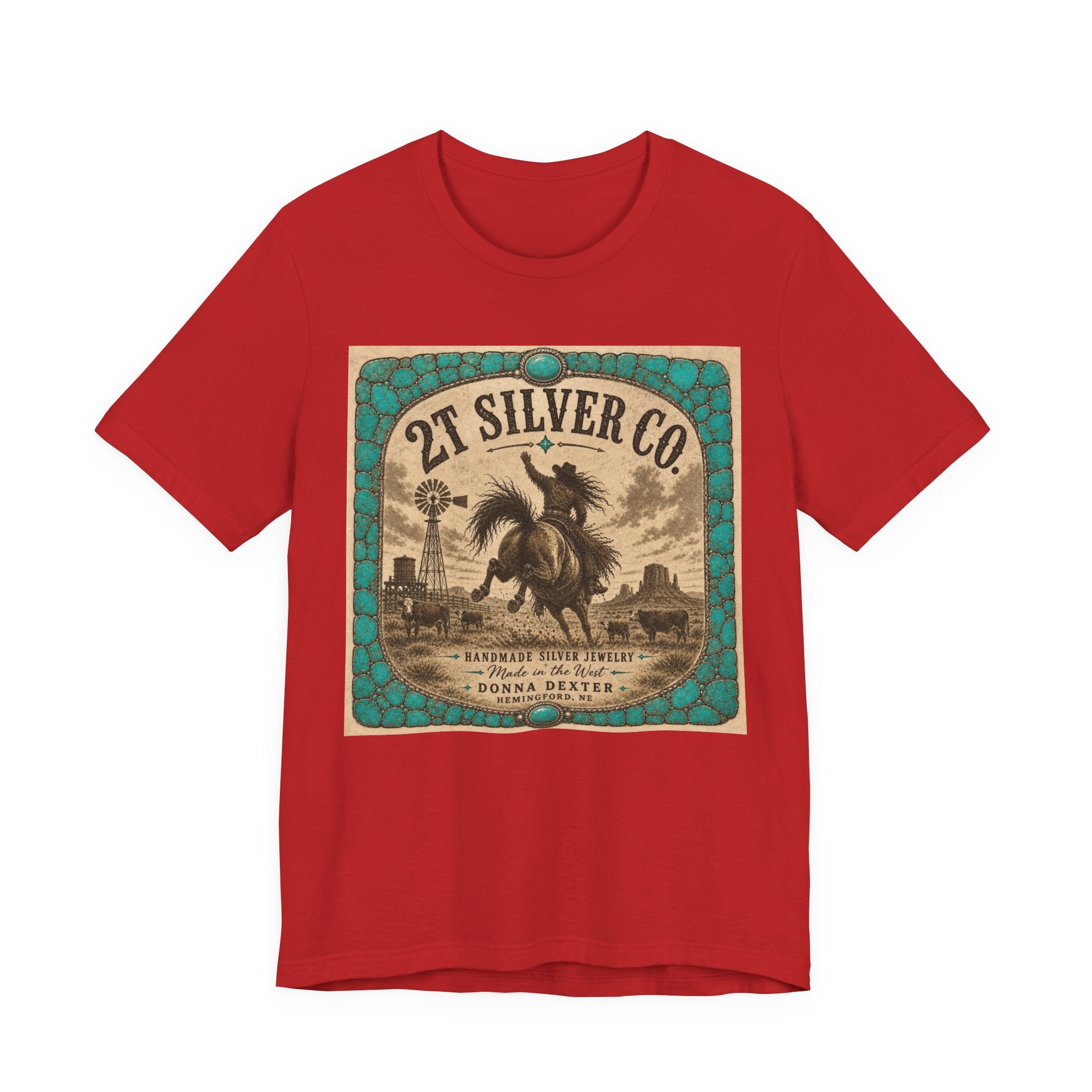Vintage Western Tee - "2T Silver Co." Cowboy Ranch Graphic Shirt