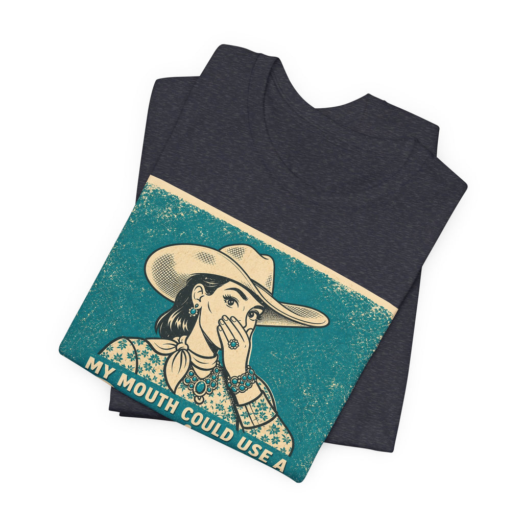 Running W Vintage Cowboy T-Shirt — "My Mouth Could Use a Running W" Funny Western Tee