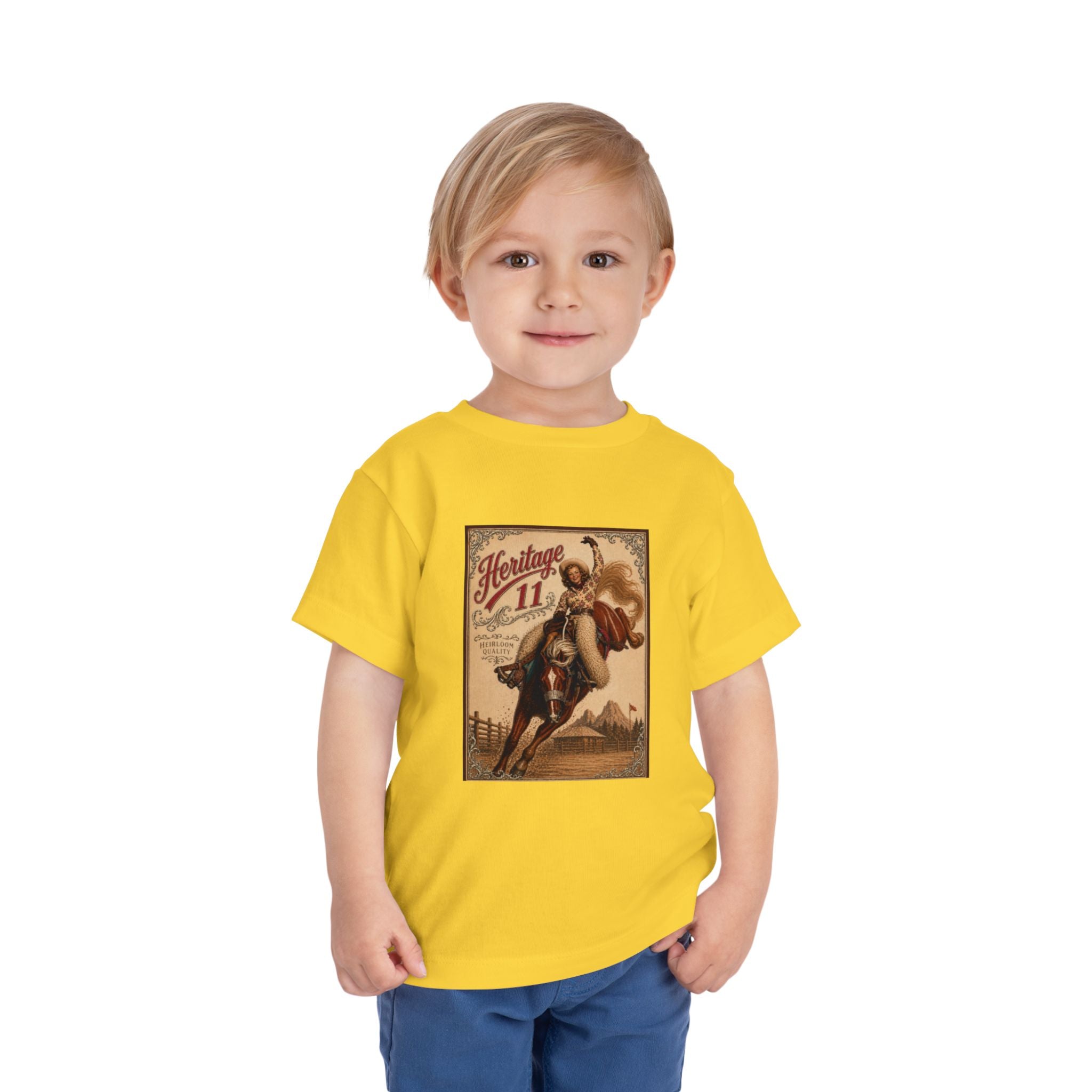 Toddler Tee — Vintage Rodeo 'Heritage 11' Bucking Horse Graphic