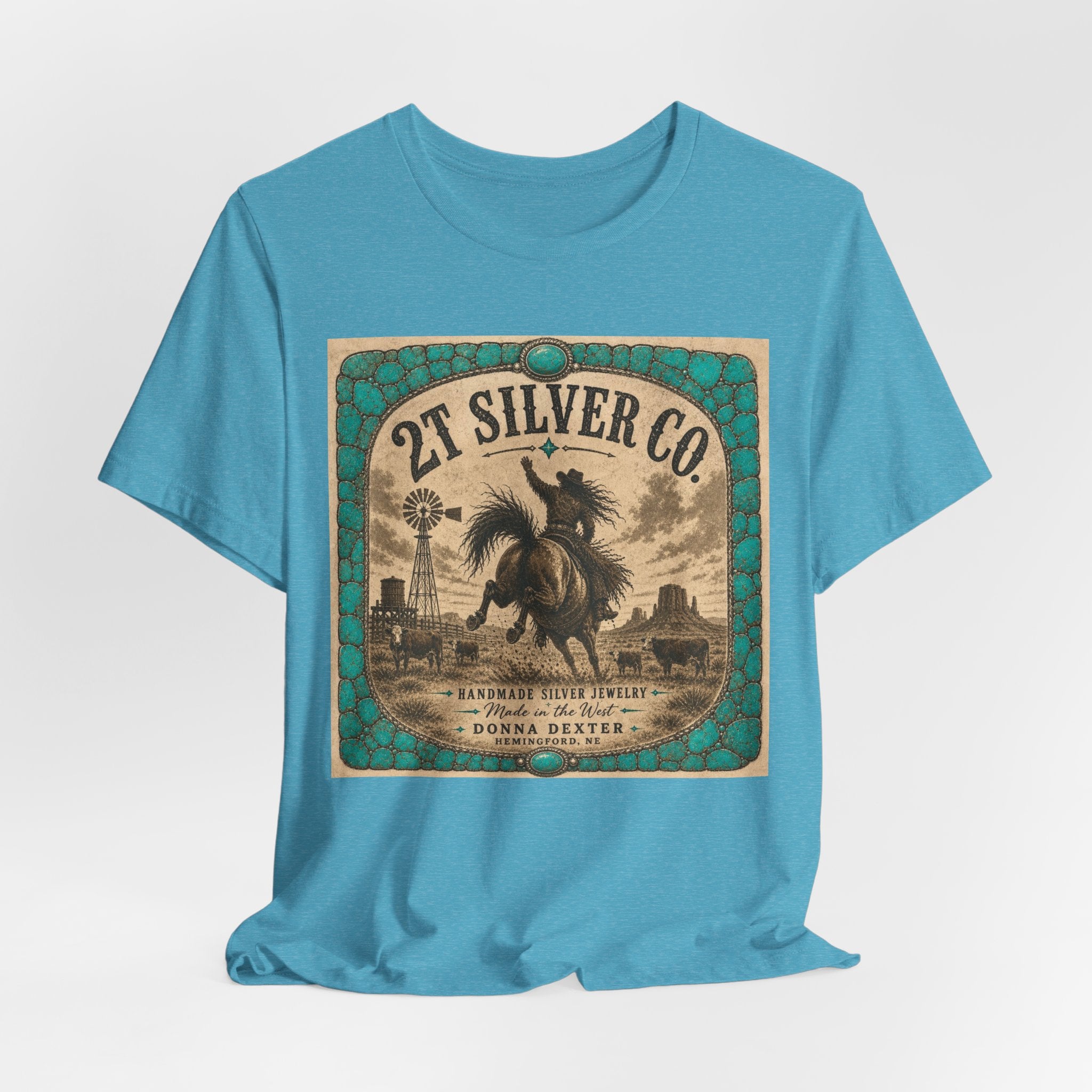 Vintage Western Tee - "2T Silver Co." Cowboy Ranch Graphic Shirt