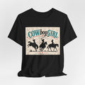 Cowboy Girl Graphic Tee - Western Rodeo Horses & Horseshoes Shirt