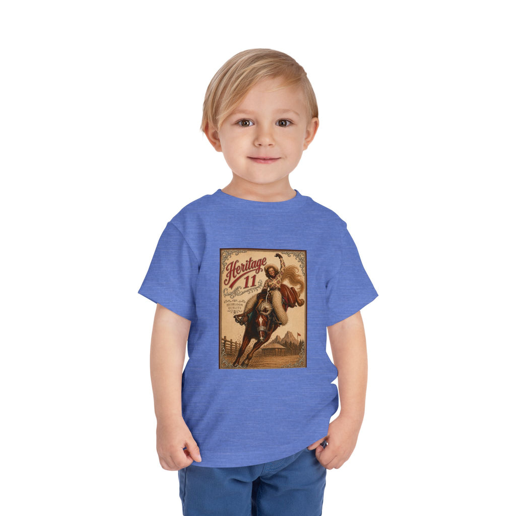 Toddler Tee — Vintage Rodeo 'Heritage 11' Bucking Horse Graphic