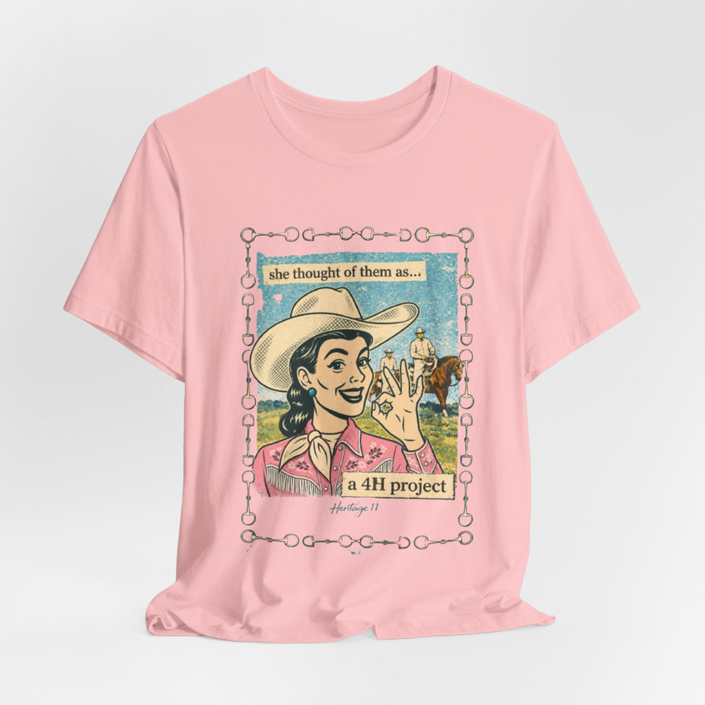 Cowgirl Retro Tee — "She Thought of Them As… a 4-H Project"
