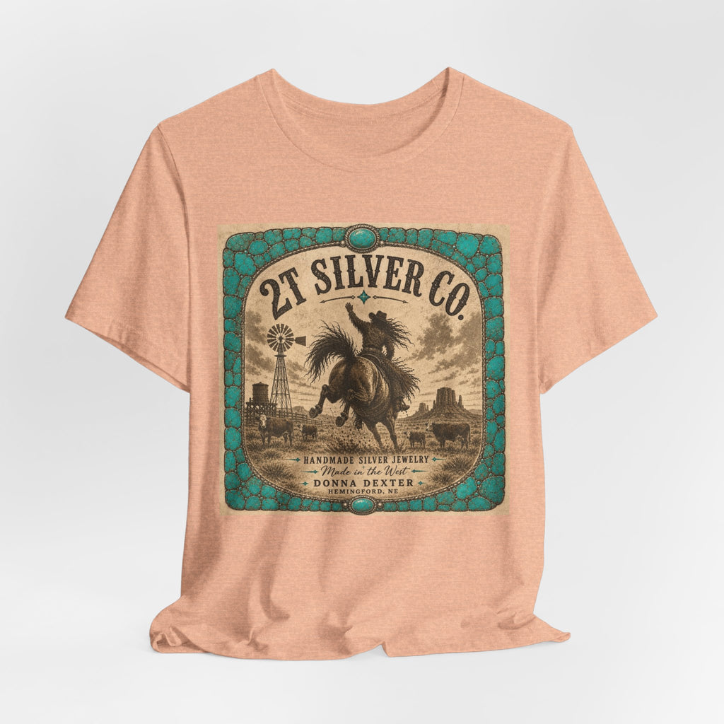 Vintage Western Tee - "2T Silver Co." Cowboy Ranch Graphic Shirt