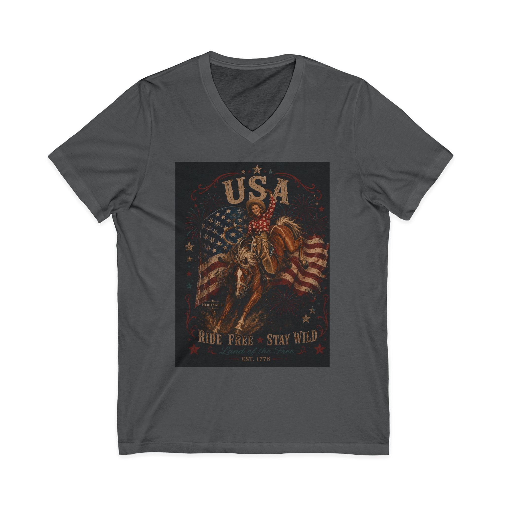 Unisex Jersey Short Sleeve V-Neck Tee