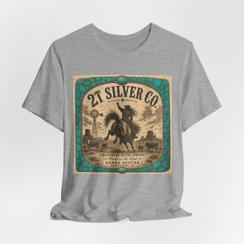 Vintage Western Tee - "2T Silver Co." Cowboy Ranch Graphic Shirt