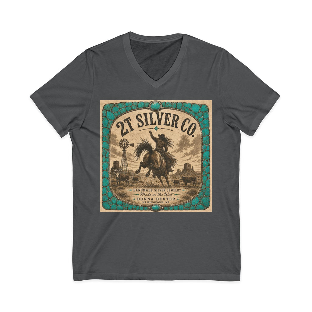 Vintage Western  2T Silver Co. V-Neck Tee