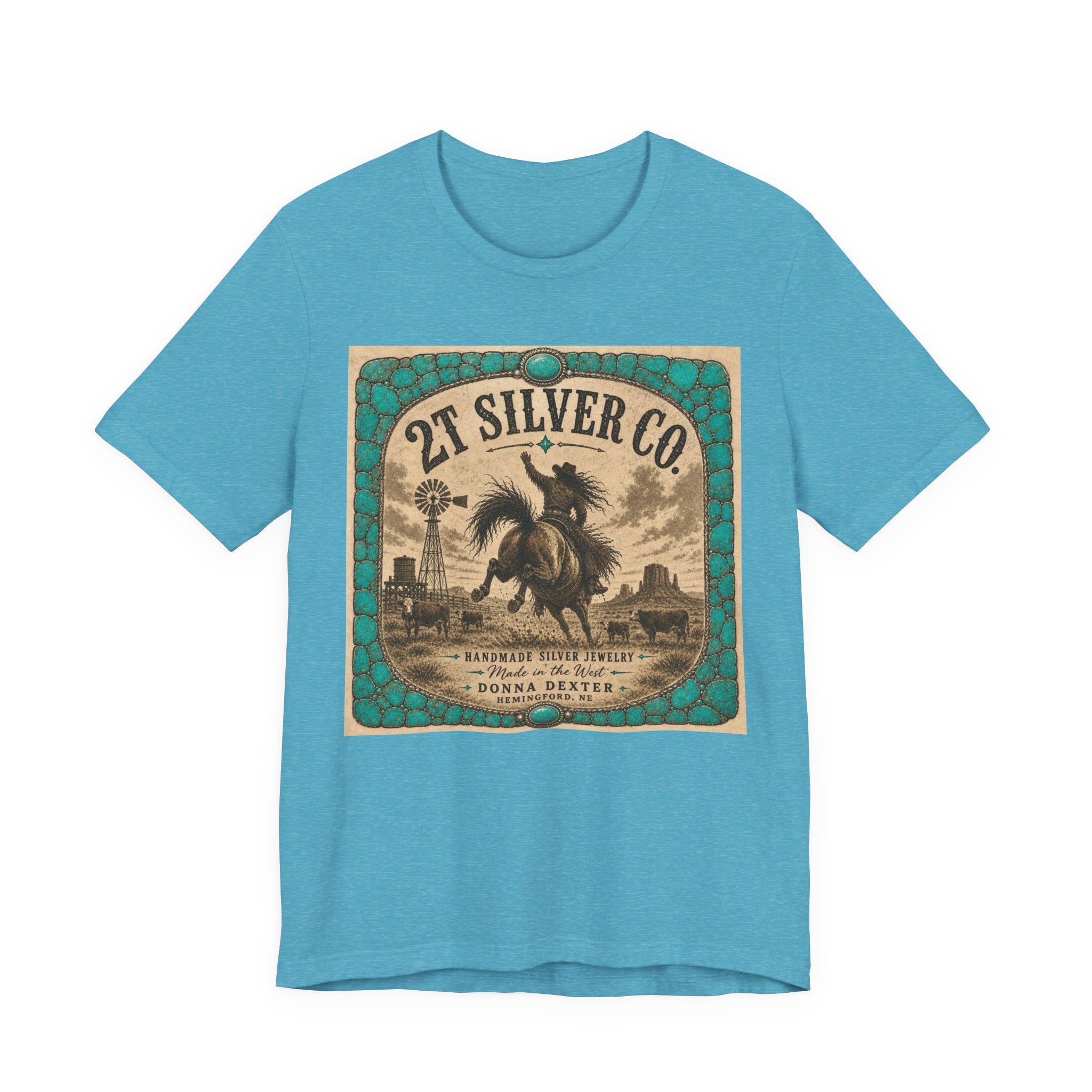 Vintage Western Tee - "2T Silver Co." Cowboy Ranch Graphic Shirt