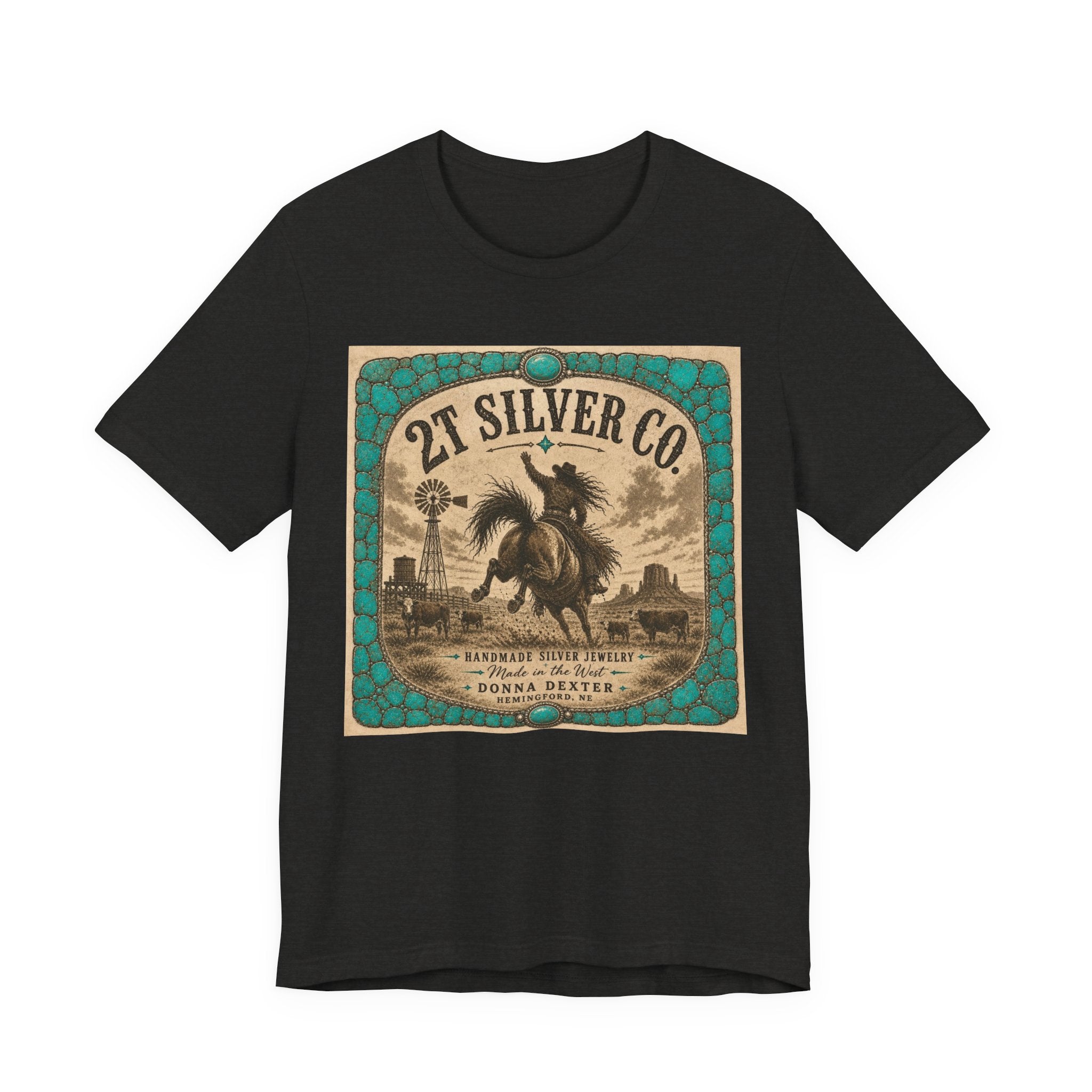 Vintage Western Tee - "2T Silver Co." Cowboy Ranch Graphic Shirt