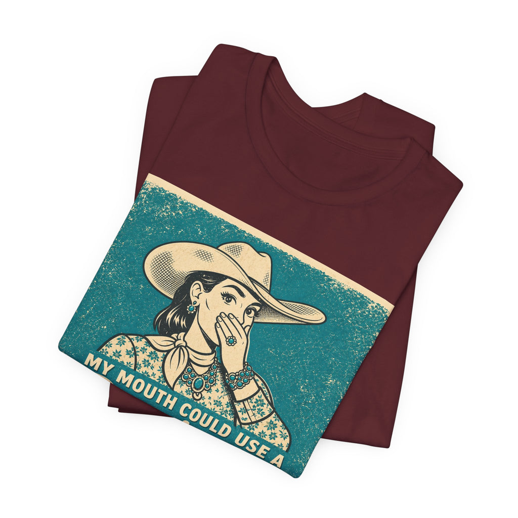 Running W Vintage Cowboy T-Shirt — "My Mouth Could Use a Running W" Funny Western Tee