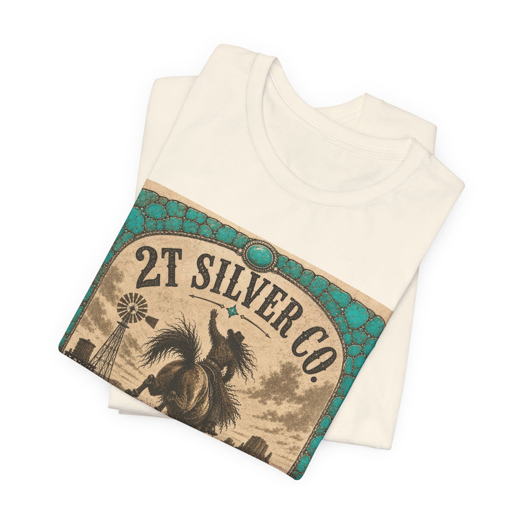 Vintage Western Tee - "2T Silver Co." Cowboy Ranch Graphic Shirt