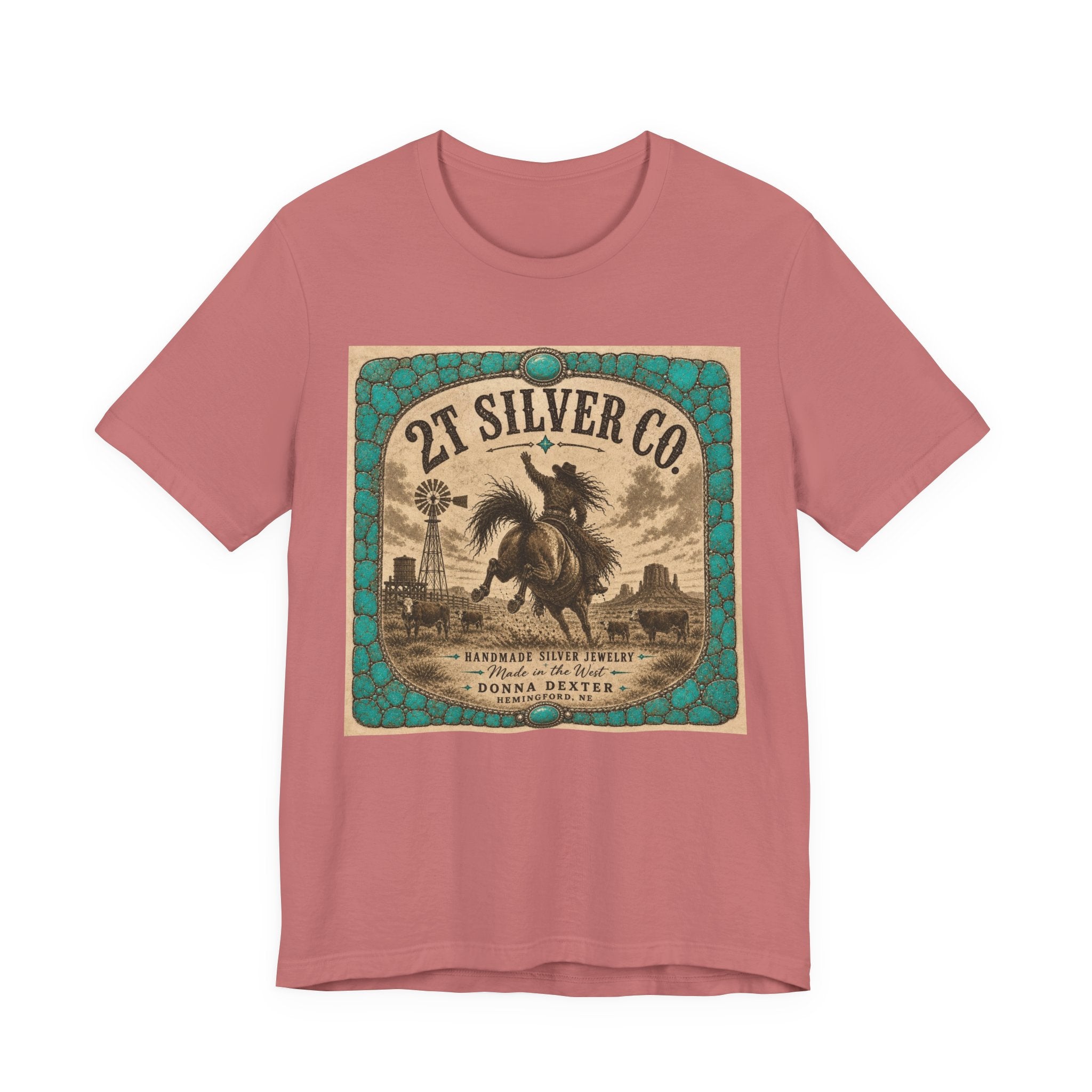 Vintage Western Tee - "2T Silver Co." Cowboy Ranch Graphic Shirt