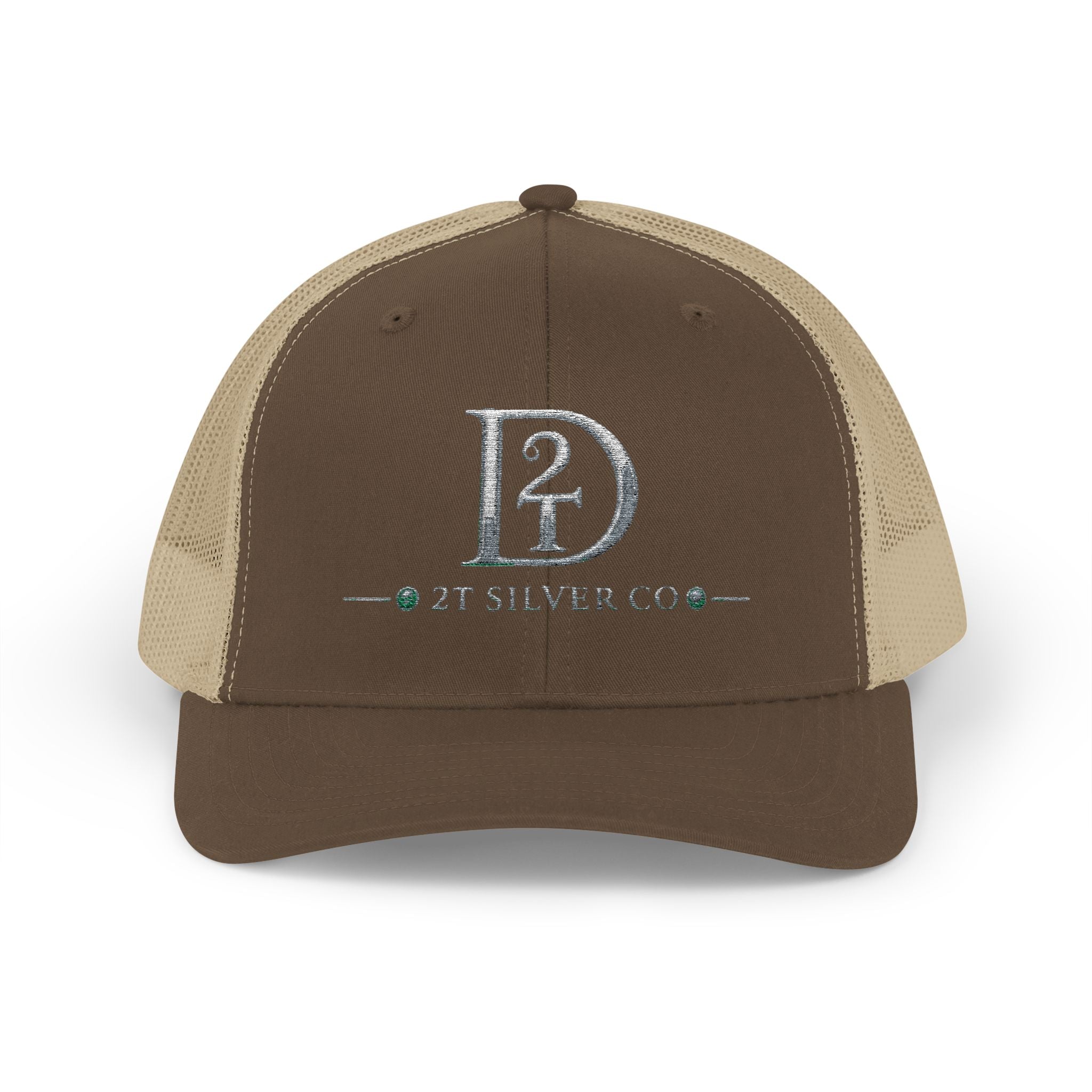 D2 Silver Co. Logo Snapback Trucker Cap — Branded Mesh Baseball Hat