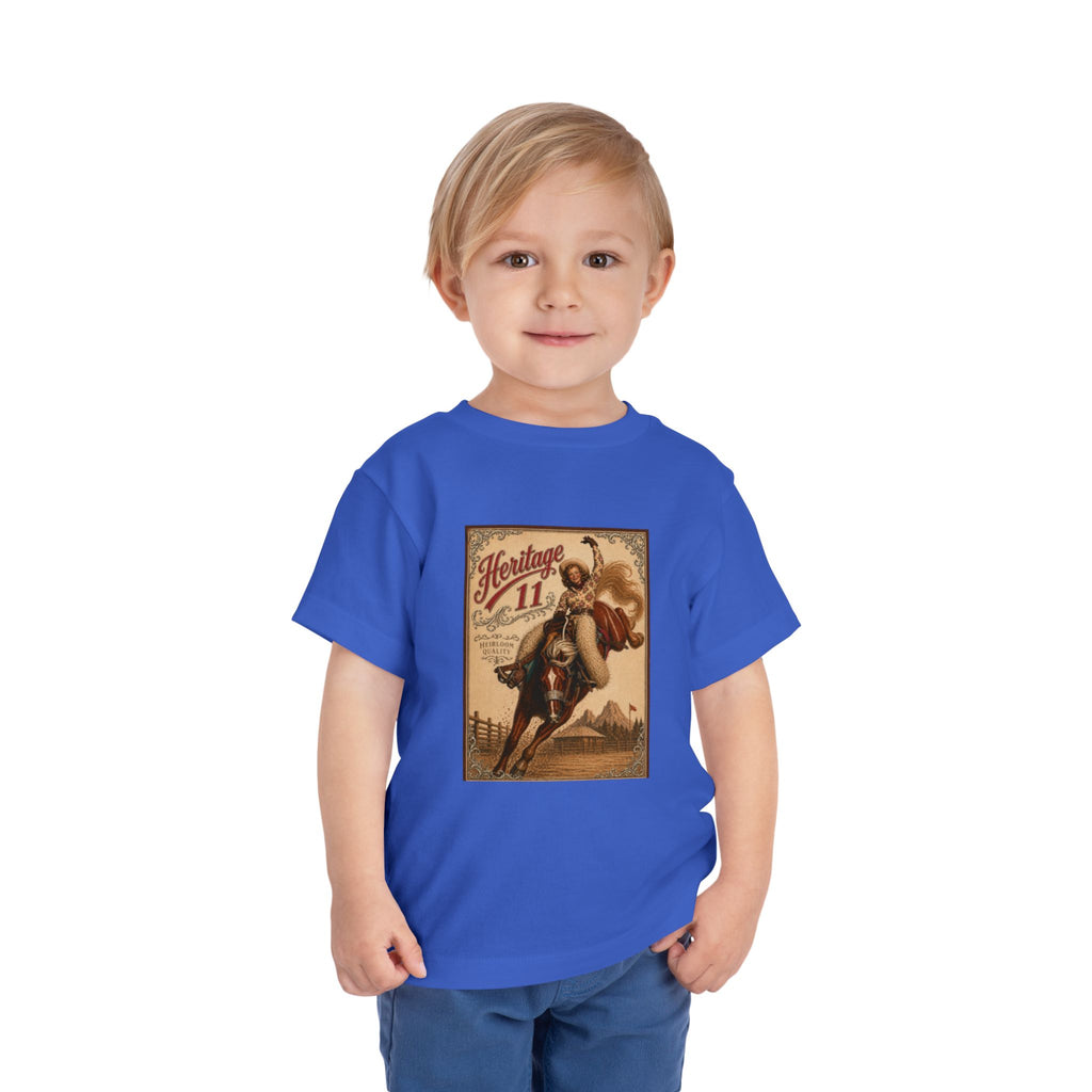 Toddler Tee — Vintage Rodeo 'Heritage 11' Bucking Horse Graphic