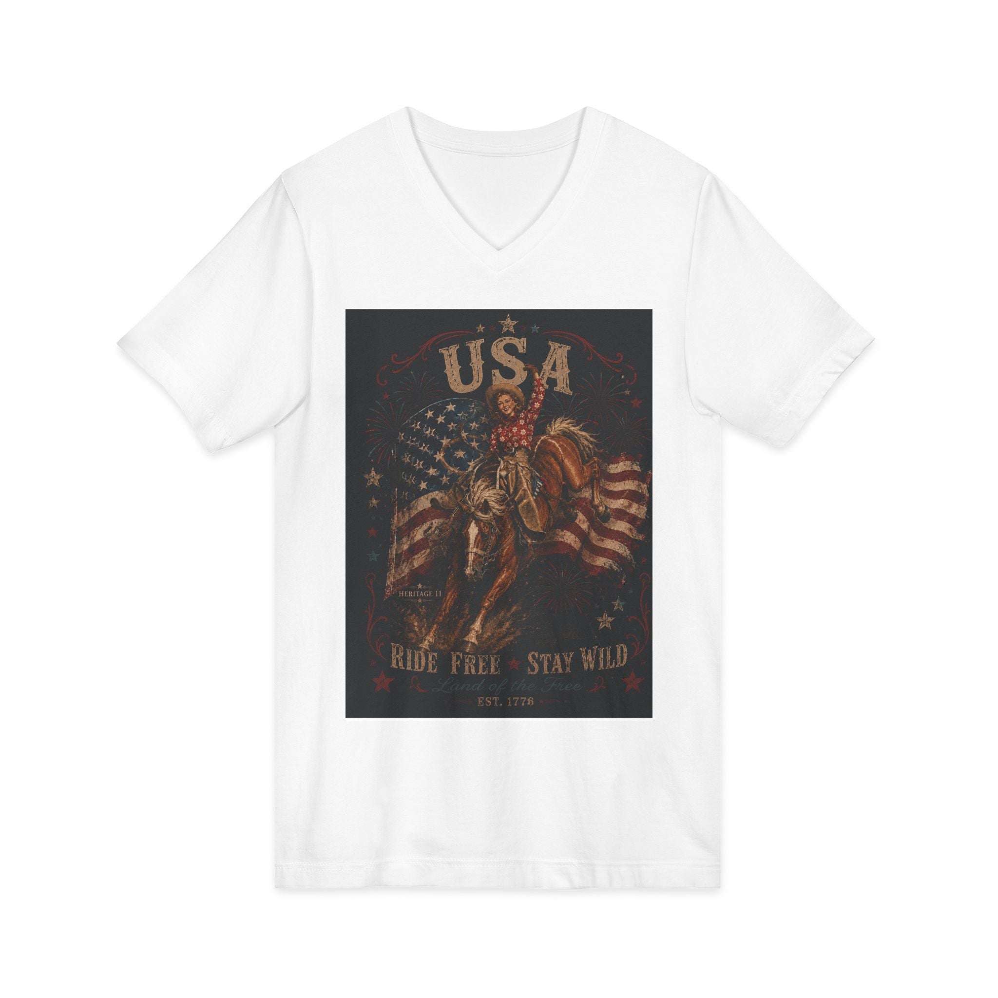 Unisex Jersey Short Sleeve V-Neck Tee