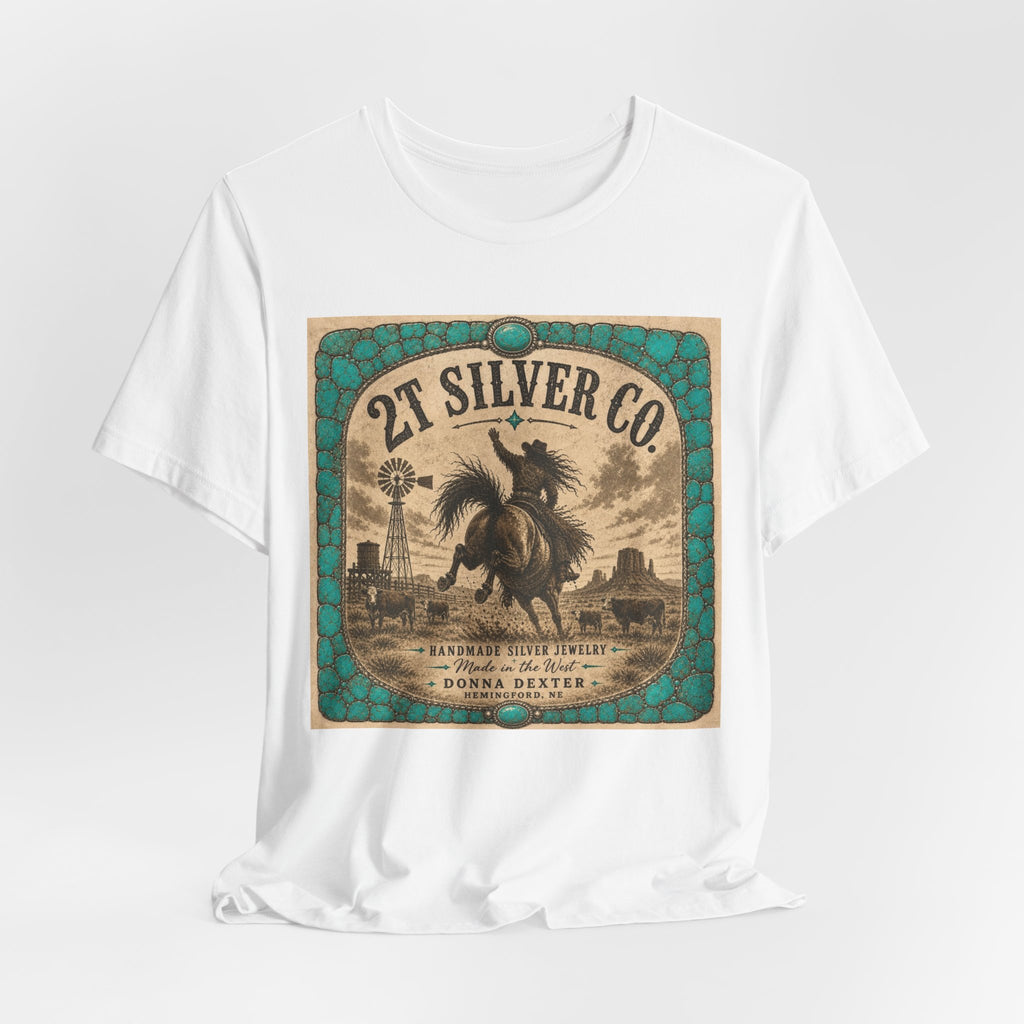 Vintage Western Tee - "2T Silver Co." Cowboy Ranch Graphic Shirt
