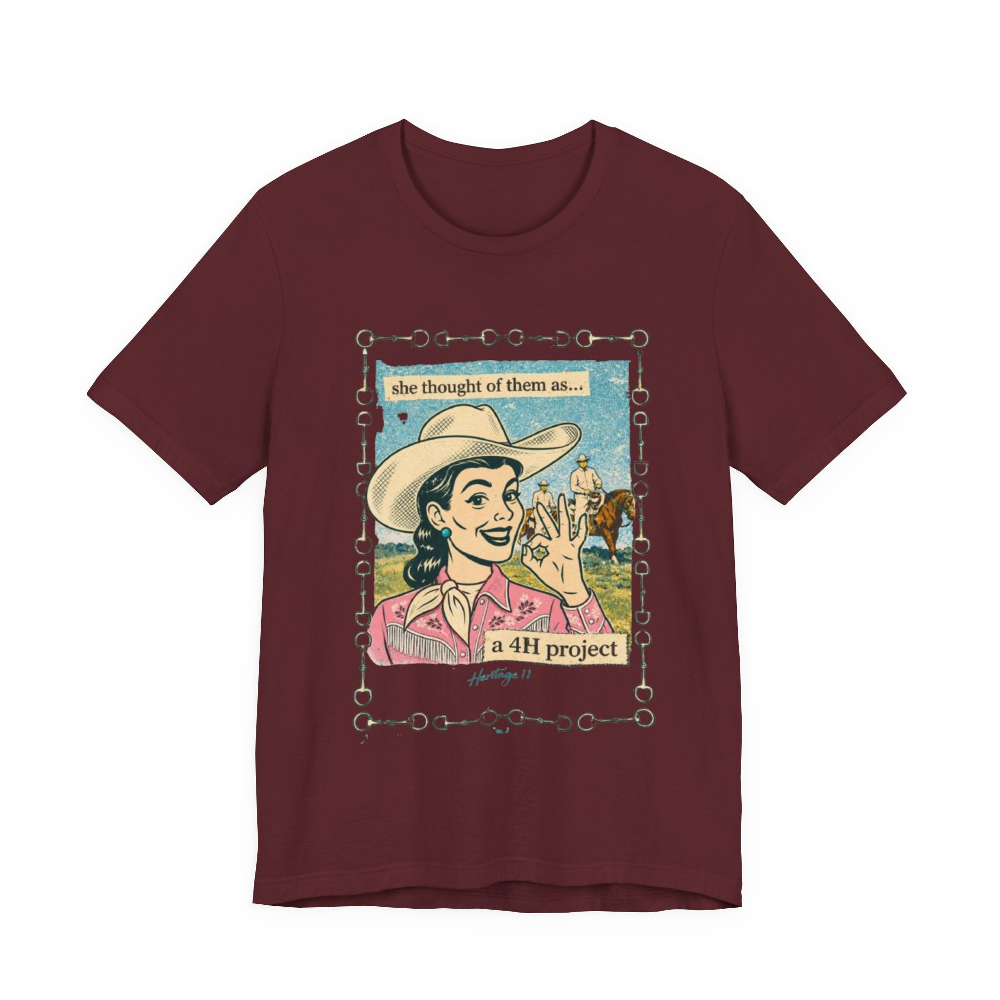Cowgirl Retro Tee — "She Thought of Them As… a 4-H Project"