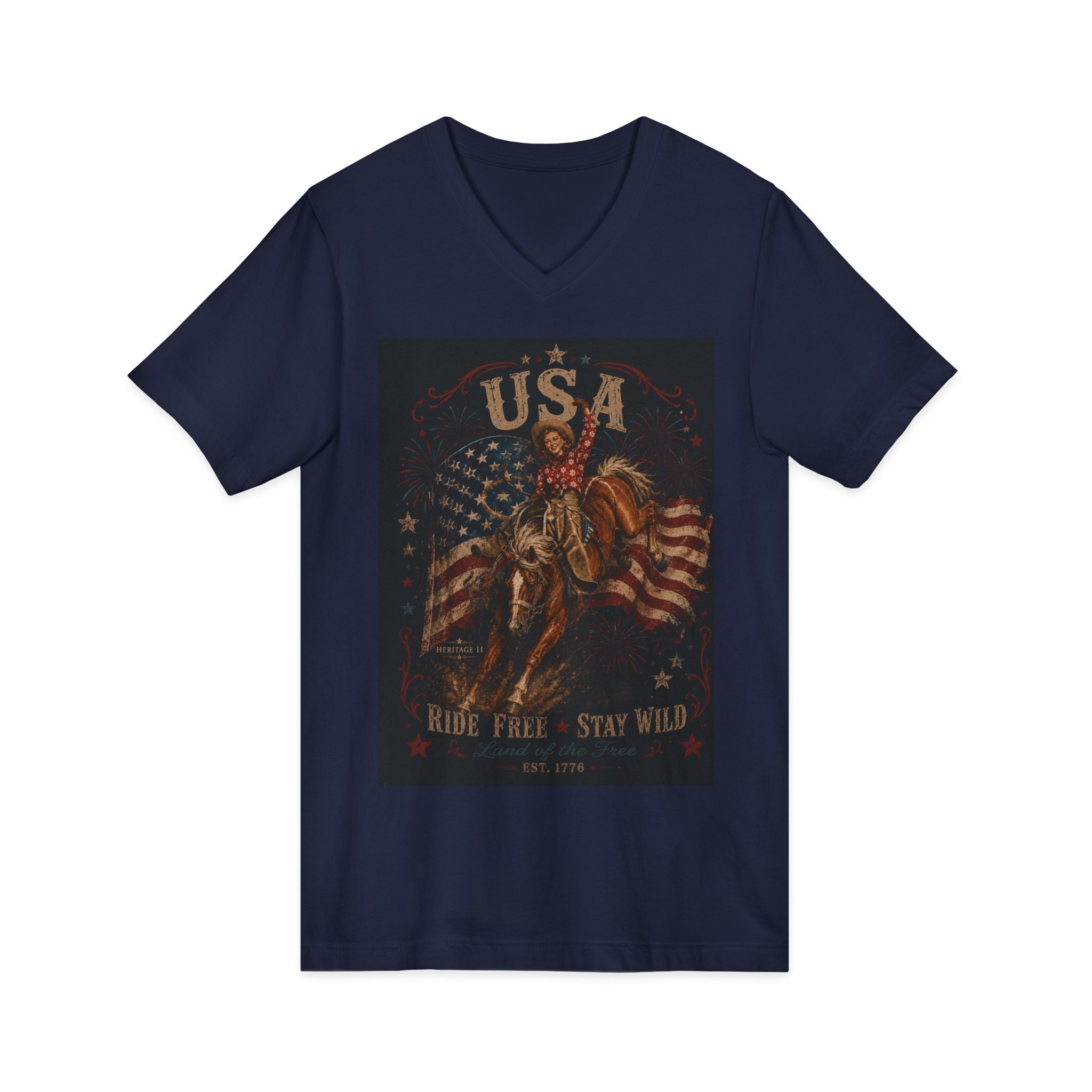 Unisex Jersey Short Sleeve V-Neck Tee