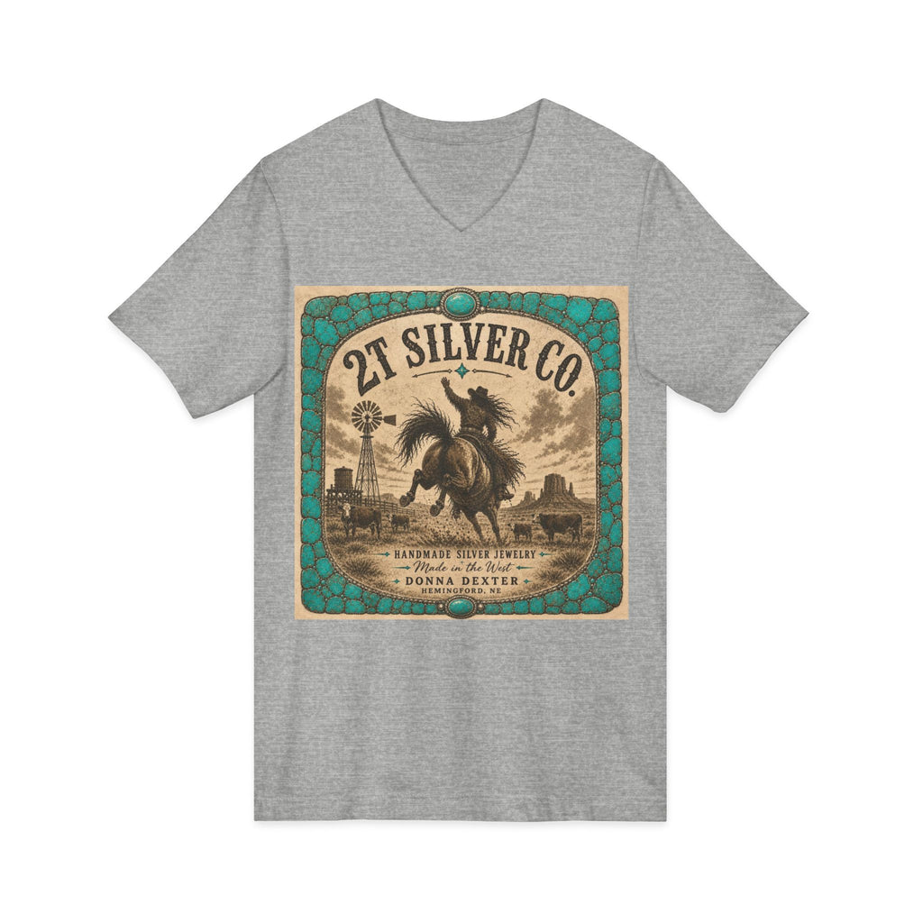 Vintage Western  2T Silver Co. V-Neck Tee