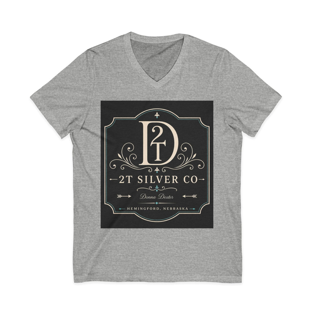 Vintage Emblem V-Neck Tee — “2T Silver Co” Logo Shirt
