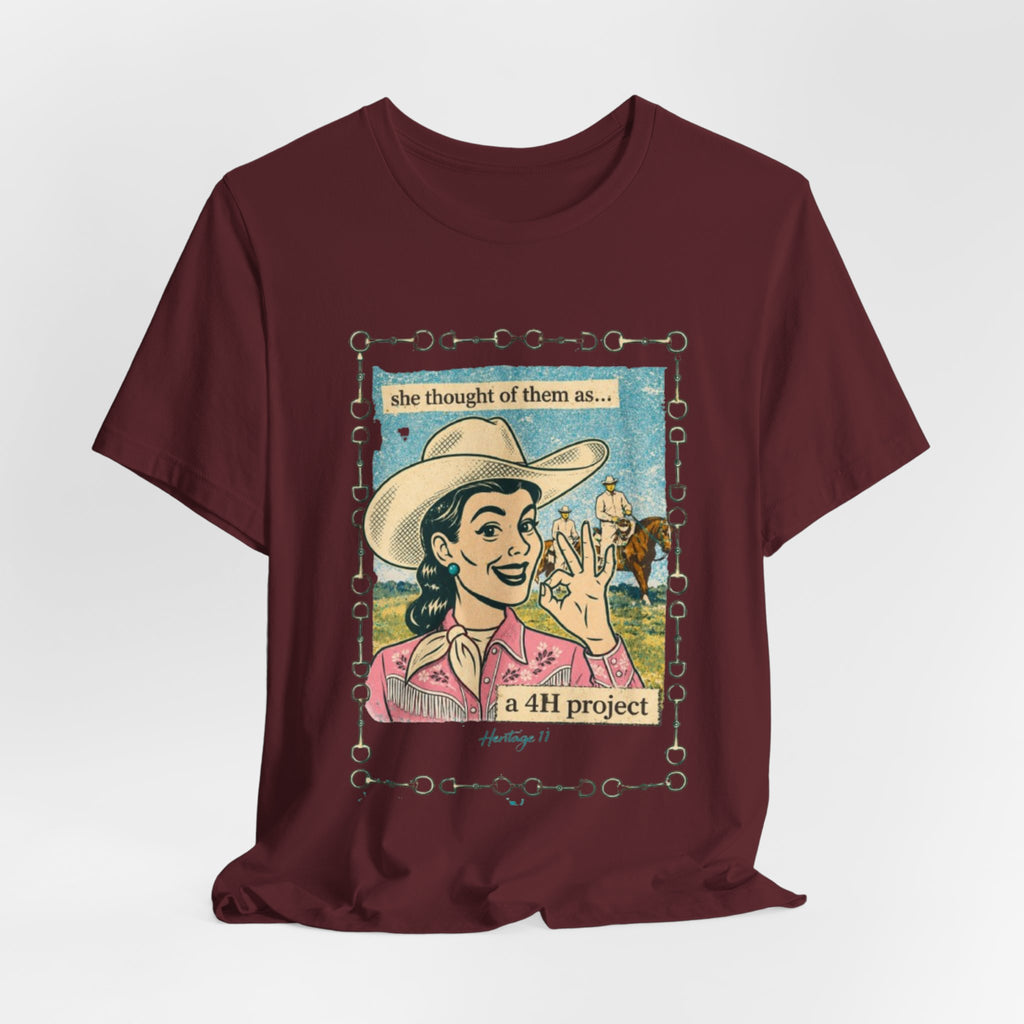 Cowgirl Retro Tee — "She Thought of Them As… a 4-H Project"