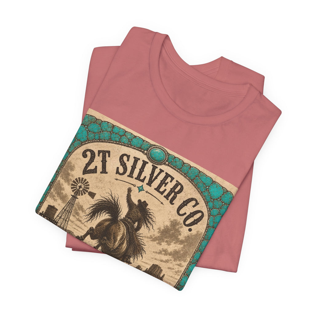 Vintage Western Tee - "2T Silver Co." Cowboy Ranch Graphic Shirt