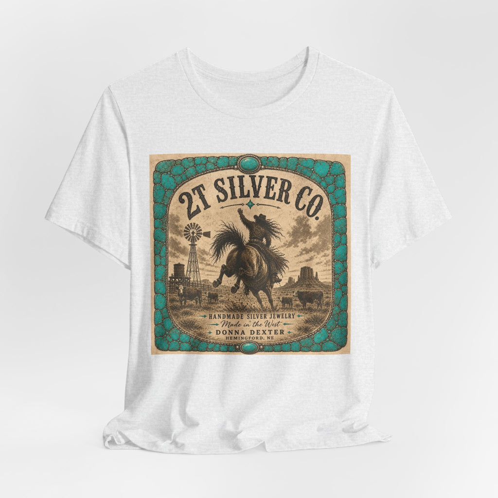 Vintage Western Tee - "2T Silver Co." Cowboy Ranch Graphic Shirt