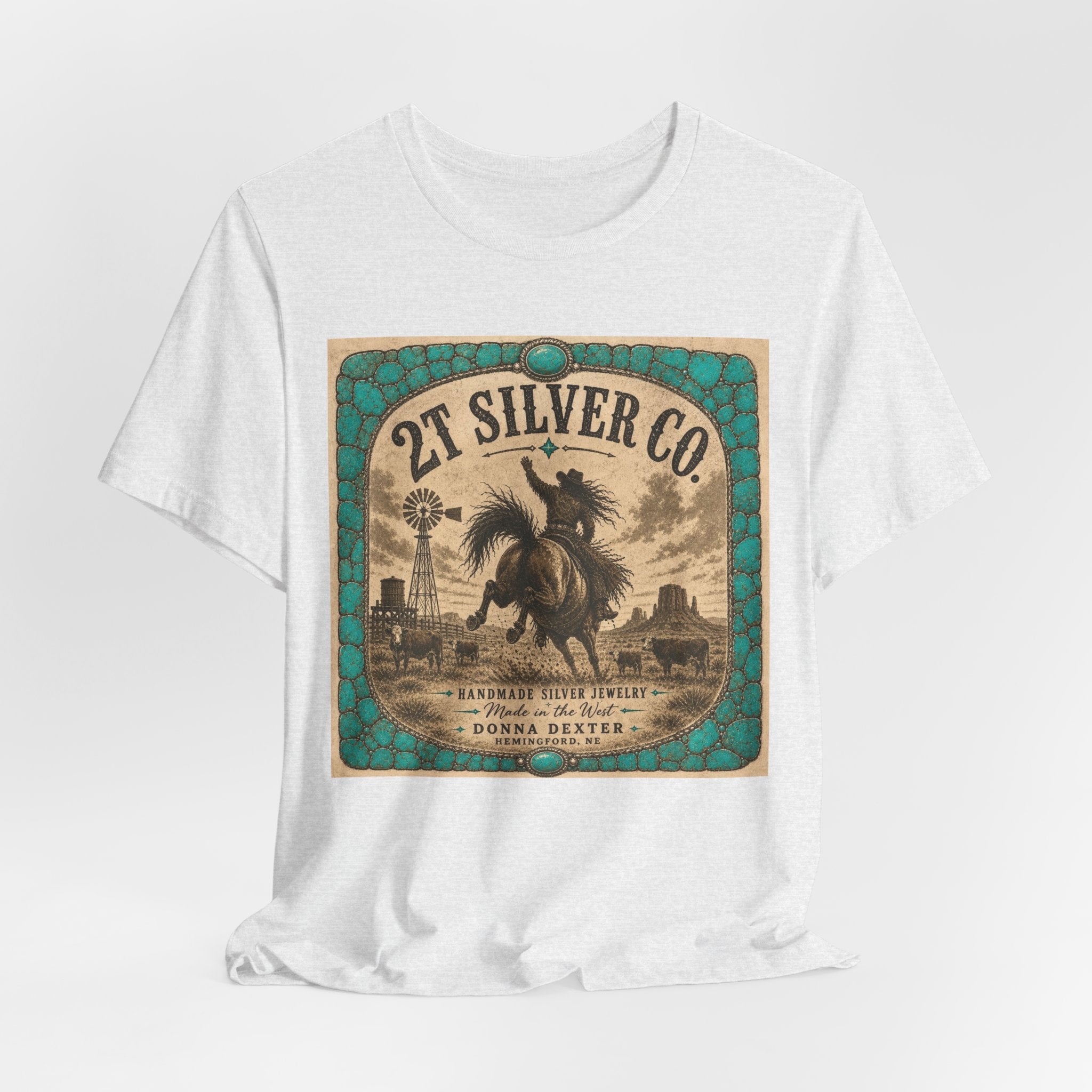 Vintage Western Tee - "2T Silver Co." Cowboy Ranch Graphic Shirt