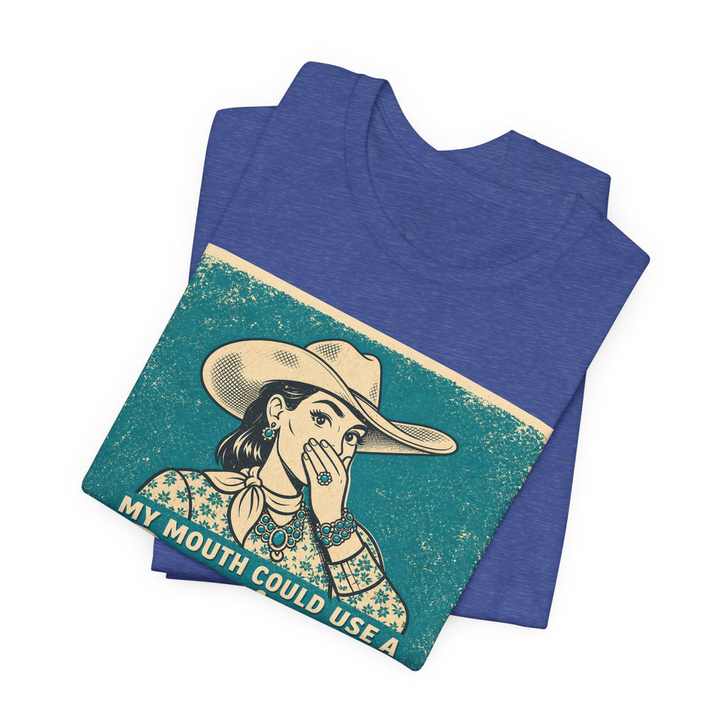 Running W Vintage Cowboy T-Shirt — "My Mouth Could Use a Running W" Funny Western Tee