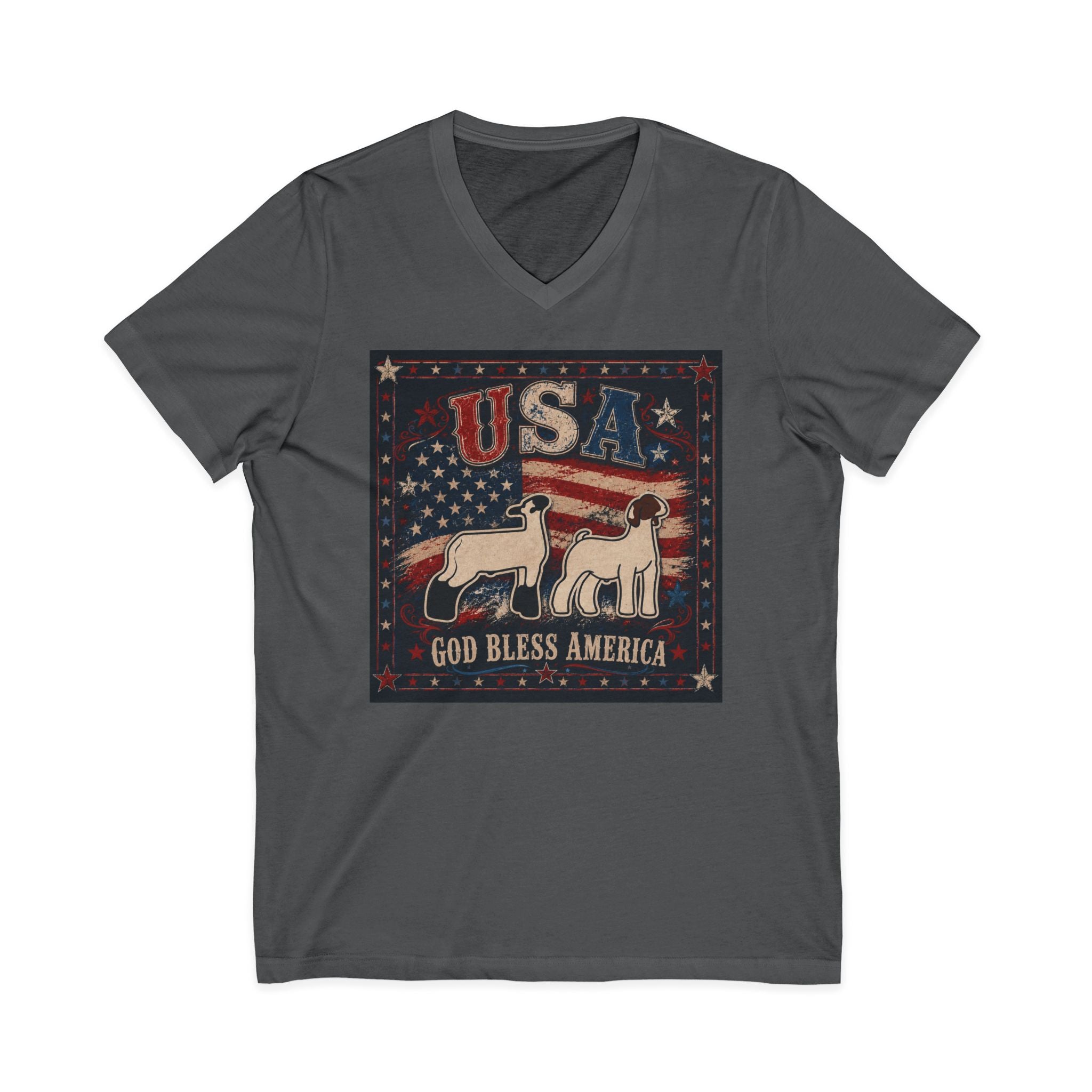 Unisex Jersey Short Sleeve V-Neck Tee