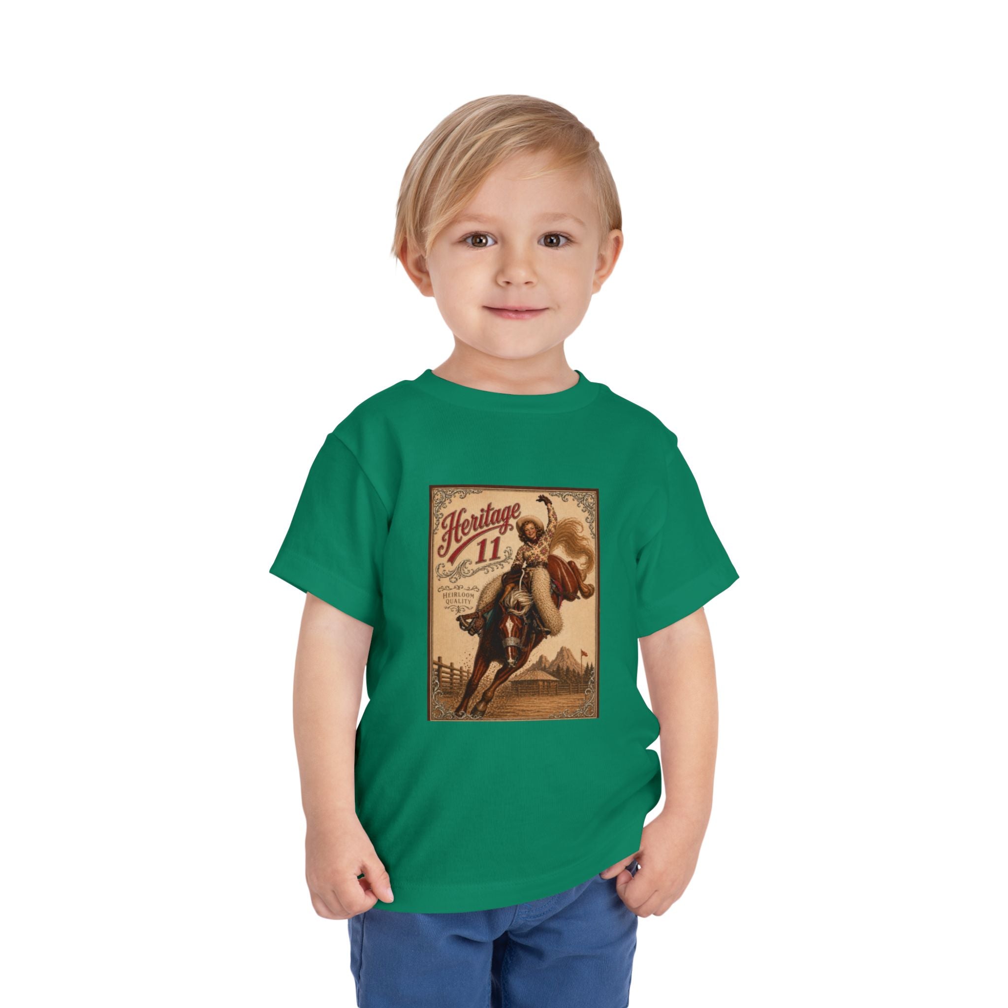 Toddler Tee — Vintage Rodeo 'Heritage 11' Bucking Horse Graphic