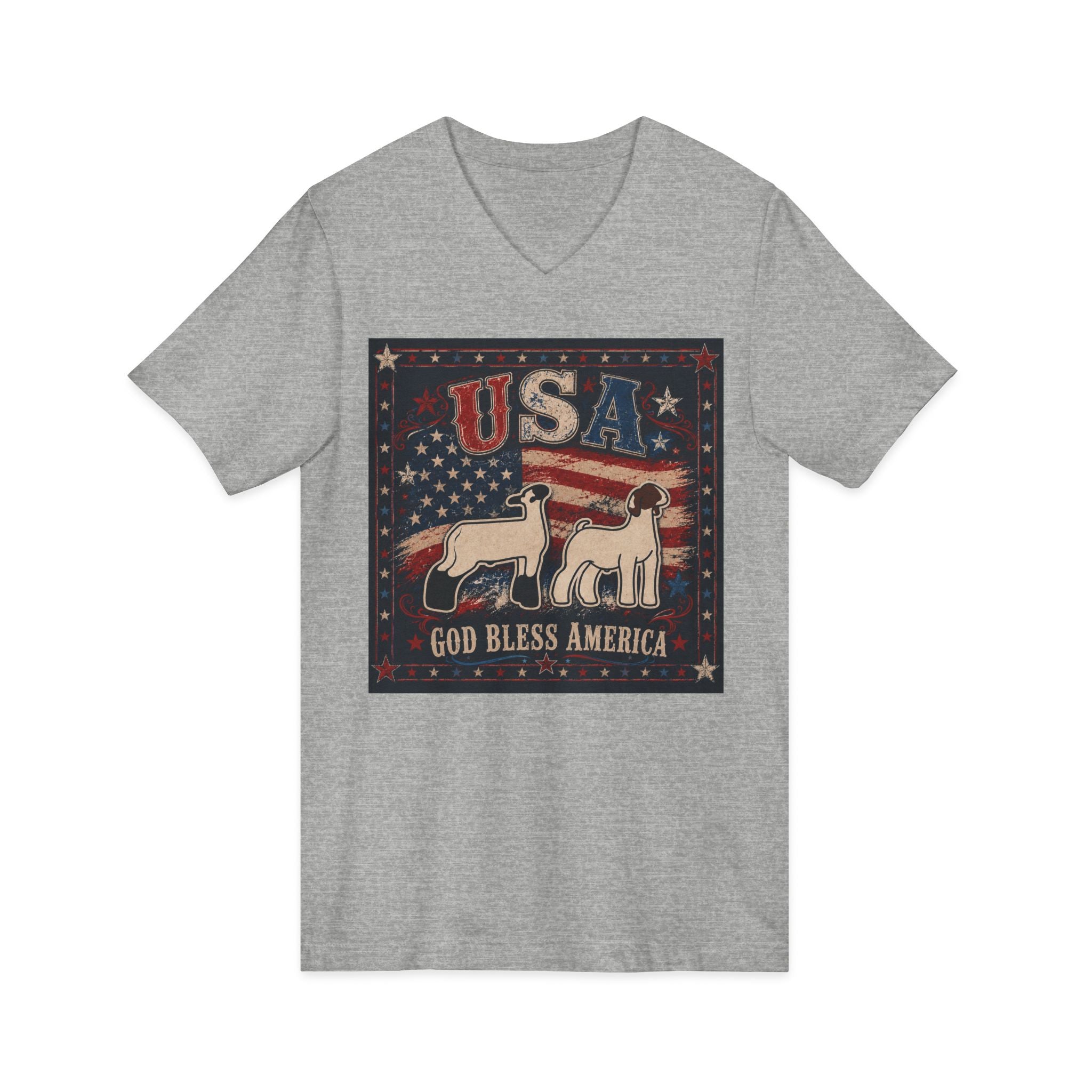 Unisex Jersey Short Sleeve V-Neck Tee