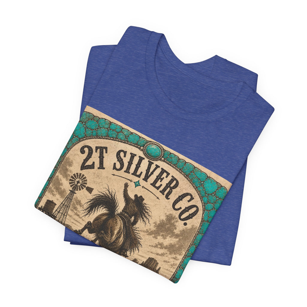 Vintage Western Tee - "2T Silver Co." Cowboy Ranch Graphic Shirt