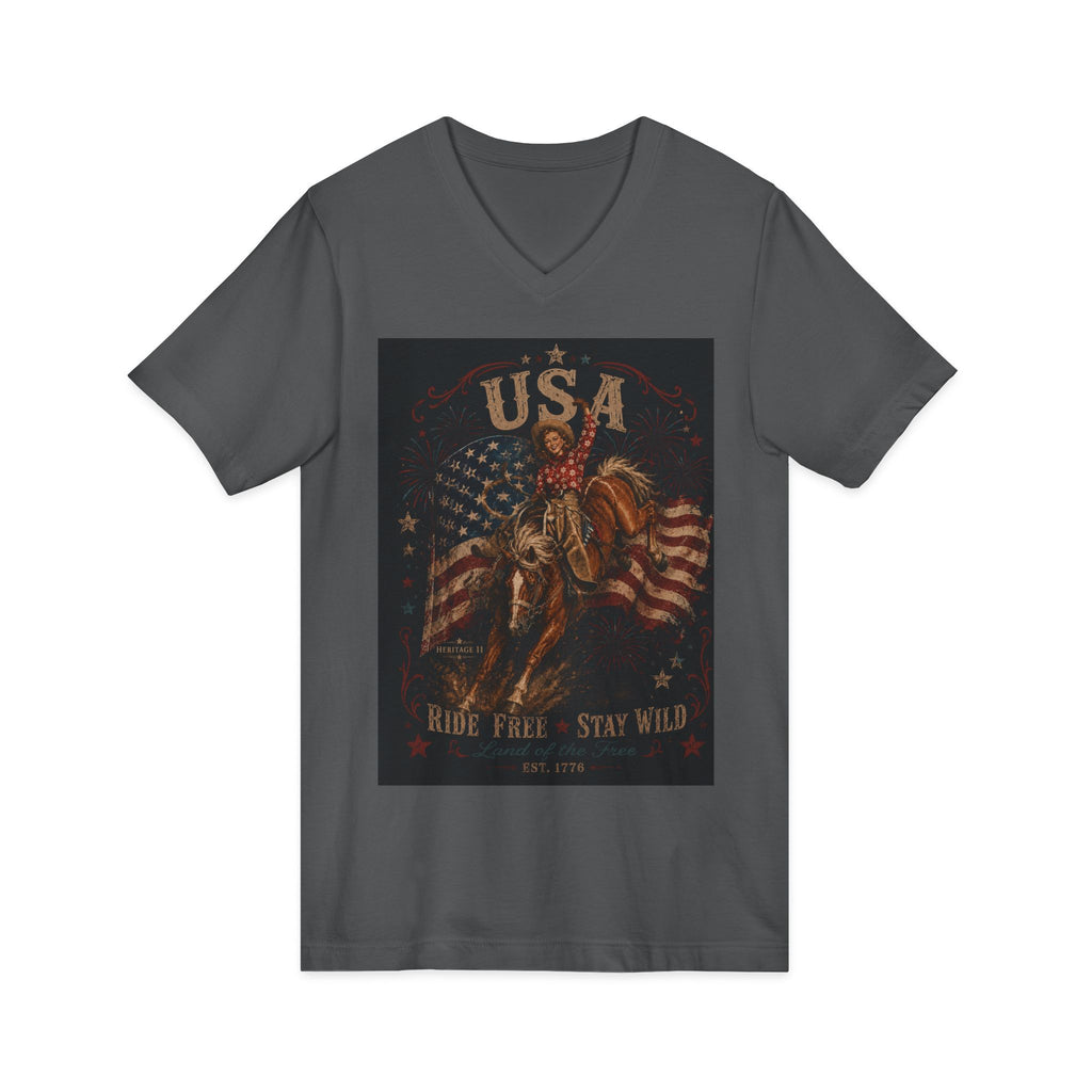 Unisex Jersey Short Sleeve V-Neck Tee