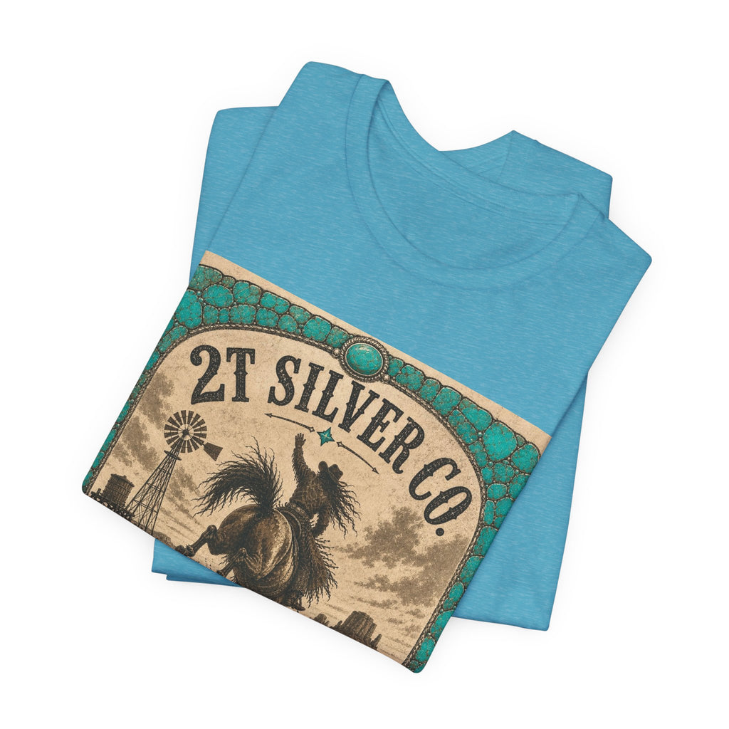 Vintage Western Tee - "2T Silver Co." Cowboy Ranch Graphic Shirt