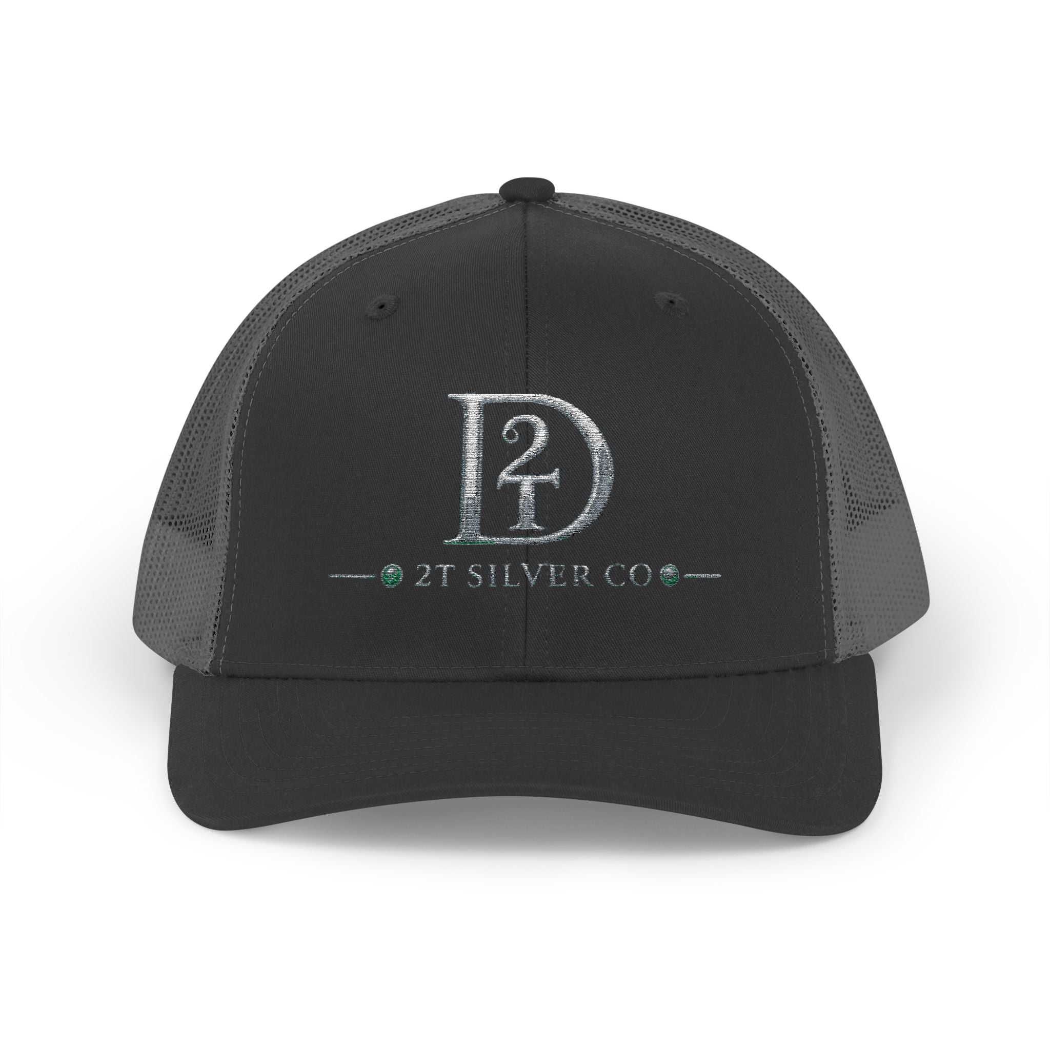 D2 Silver Co. Logo Snapback Trucker Cap — Branded Mesh Baseball Hat