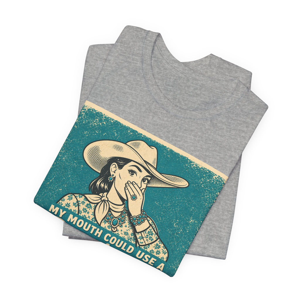 Running W Vintage Cowboy T-Shirt — "My Mouth Could Use a Running W" Funny Western Tee