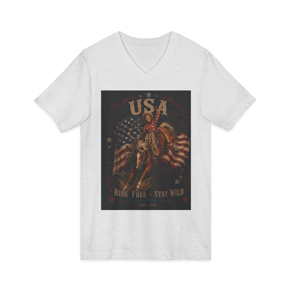 Unisex Jersey Short Sleeve V-Neck Tee