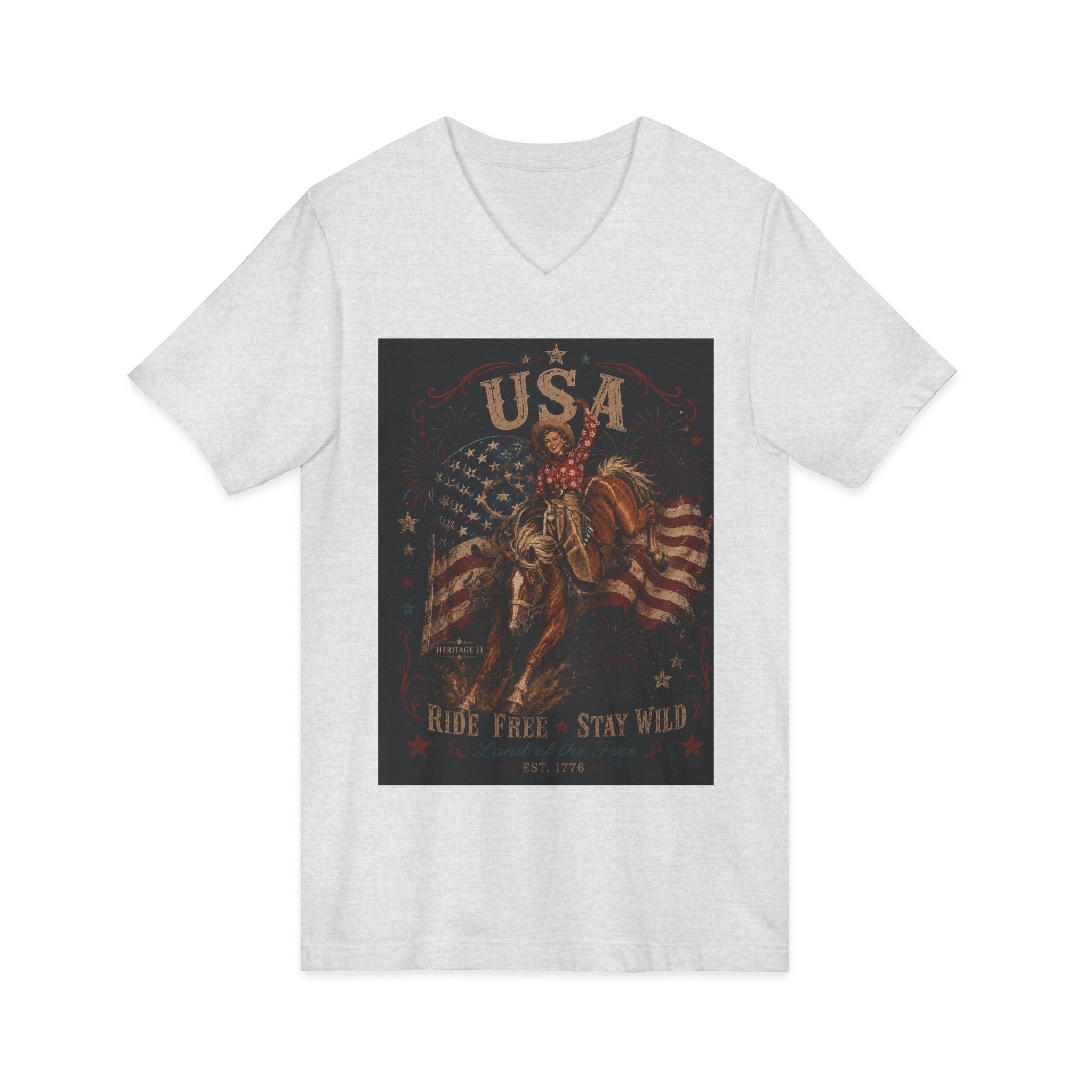 Unisex Jersey Short Sleeve V-Neck Tee