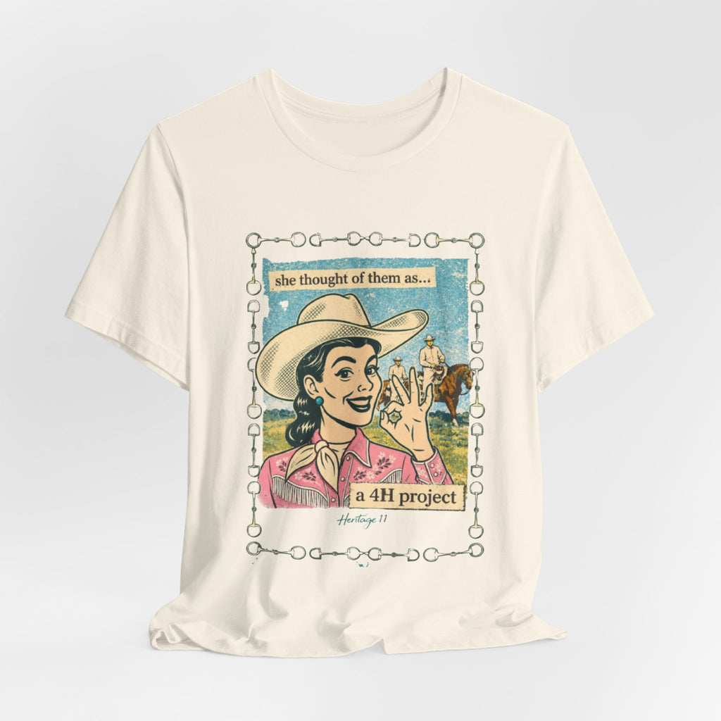 Cowgirl Retro Tee — "She Thought of Them As… a 4-H Project"