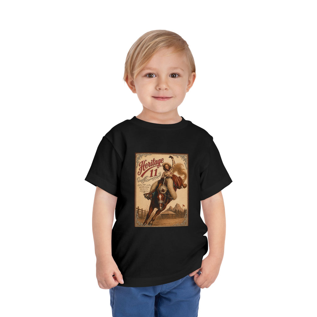 Toddler Tee — Vintage Rodeo 'Heritage 11' Bucking Horse Graphic