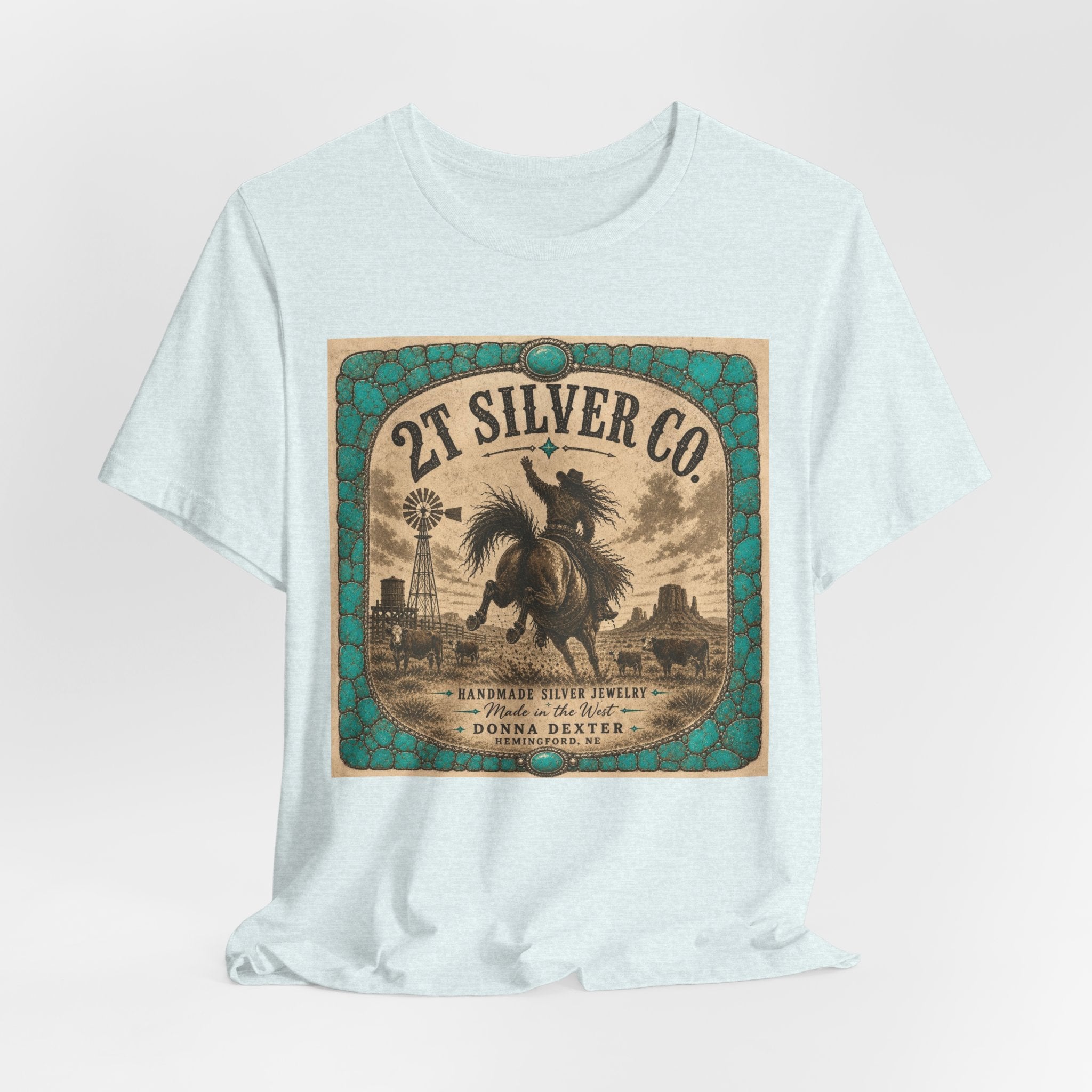 Vintage Western Tee - "2T Silver Co." Cowboy Ranch Graphic Shirt