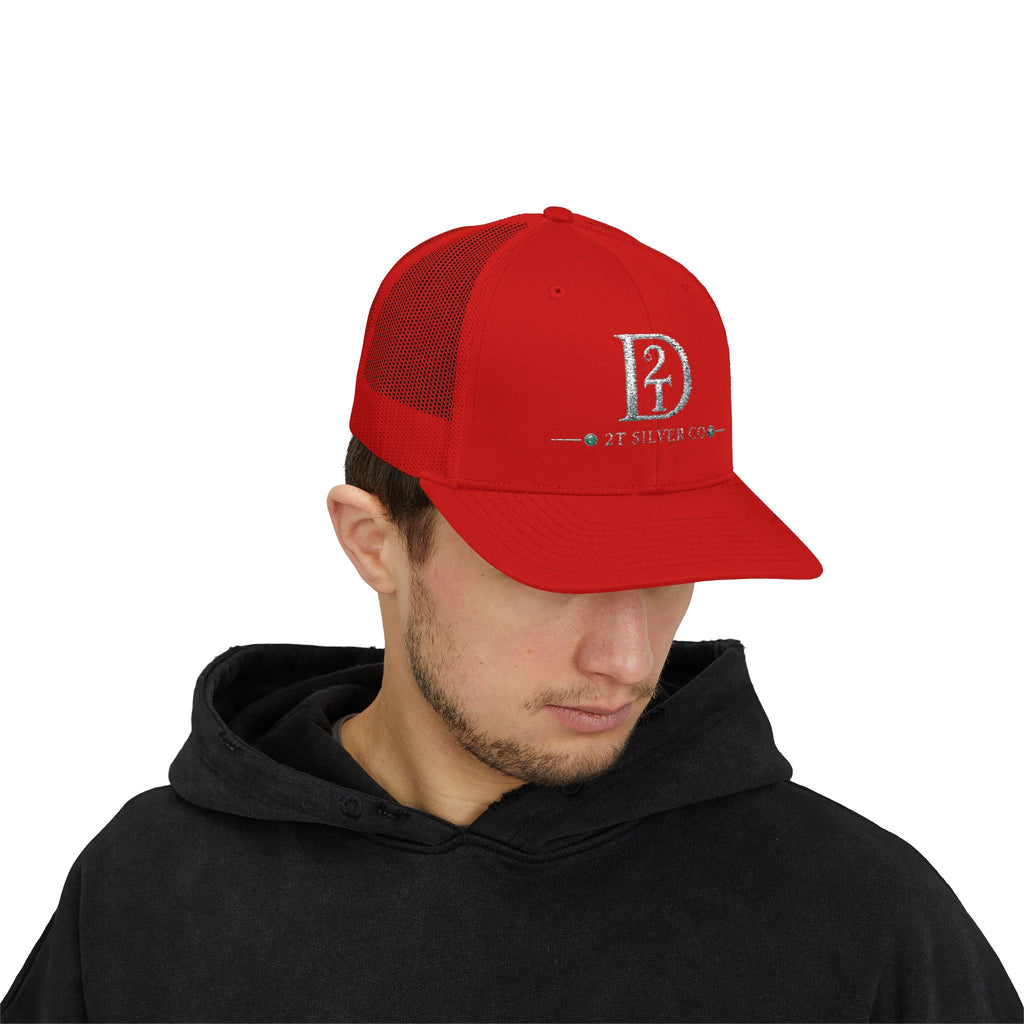D2 Silver Co. Logo Snapback Trucker Cap — Branded Mesh Baseball Hat