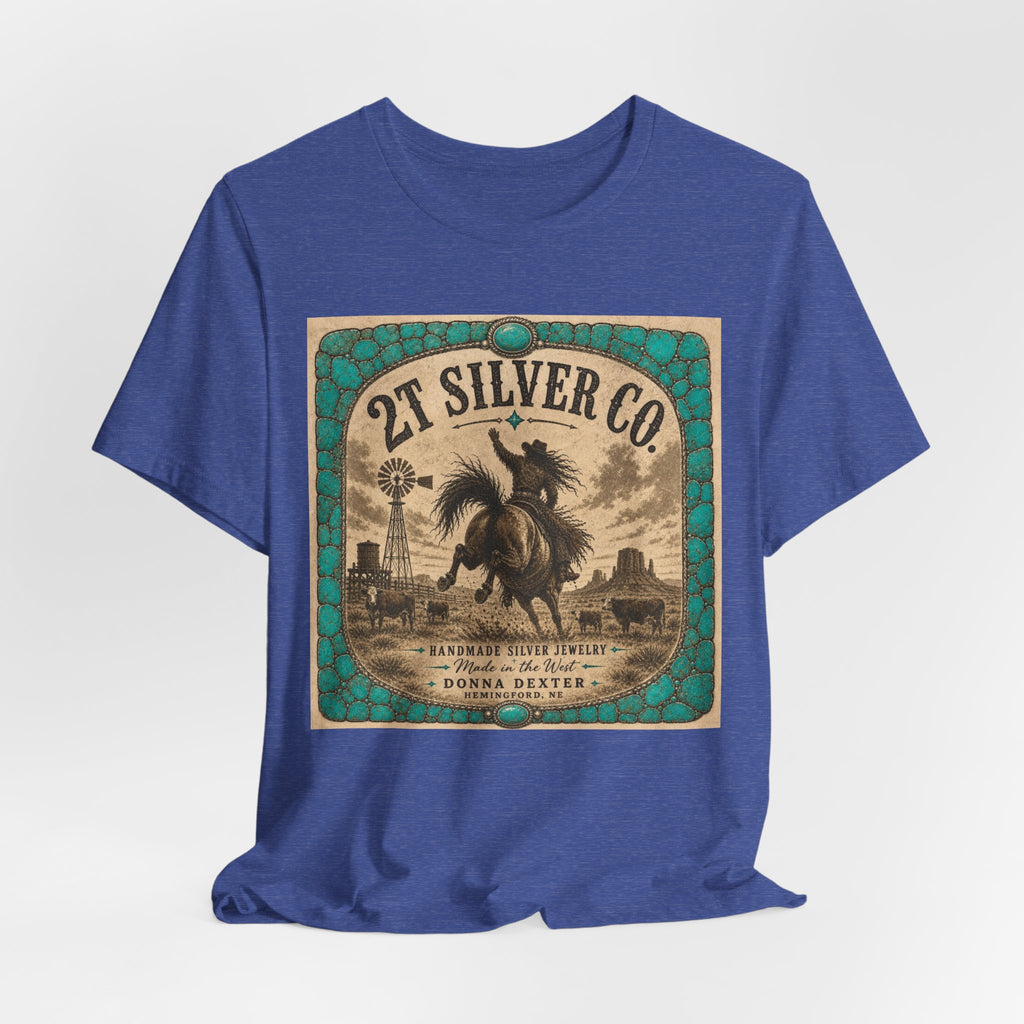 Vintage Western Tee - "2T Silver Co." Cowboy Ranch Graphic Shirt