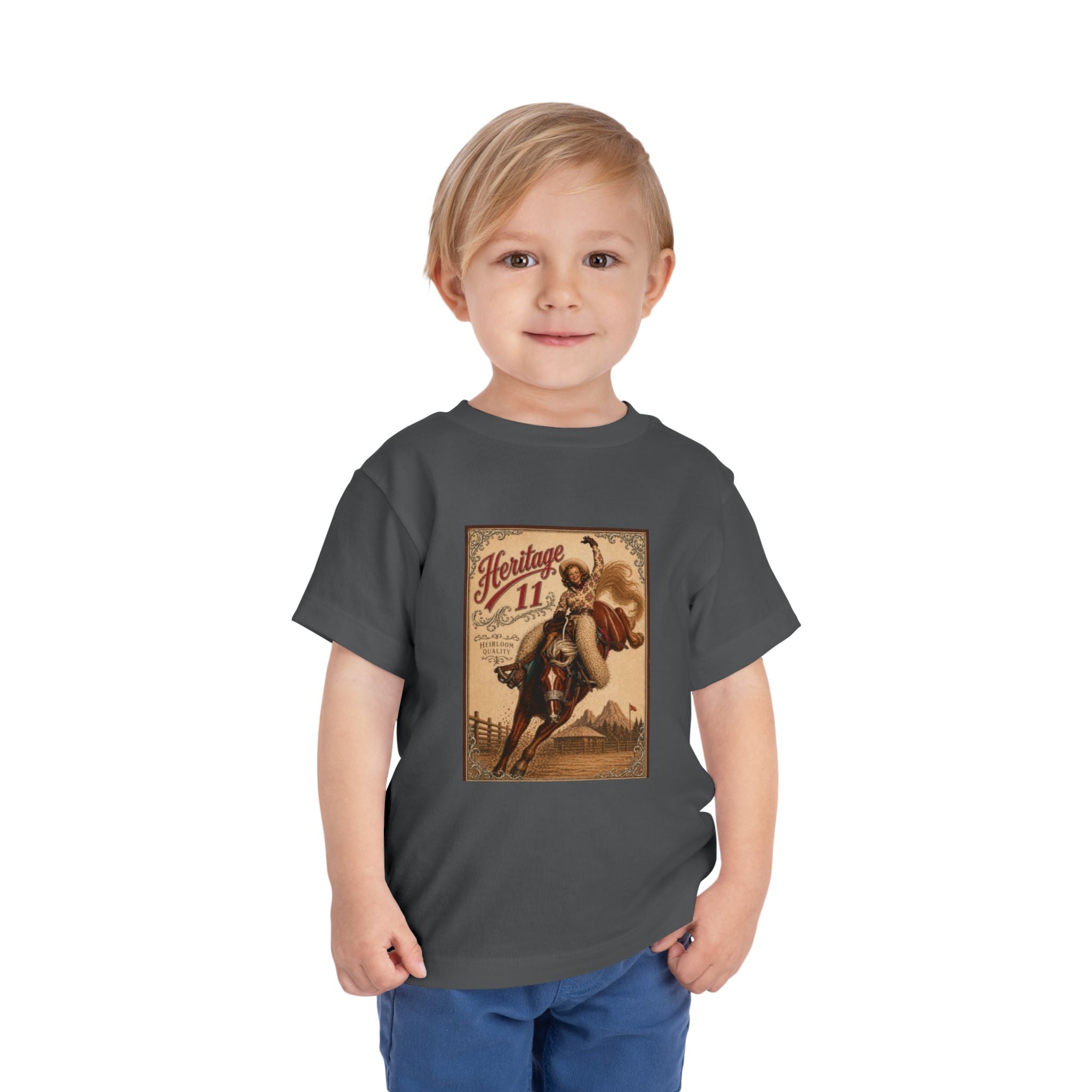 Toddler Tee — Vintage Rodeo 'Heritage 11' Bucking Horse Graphic
