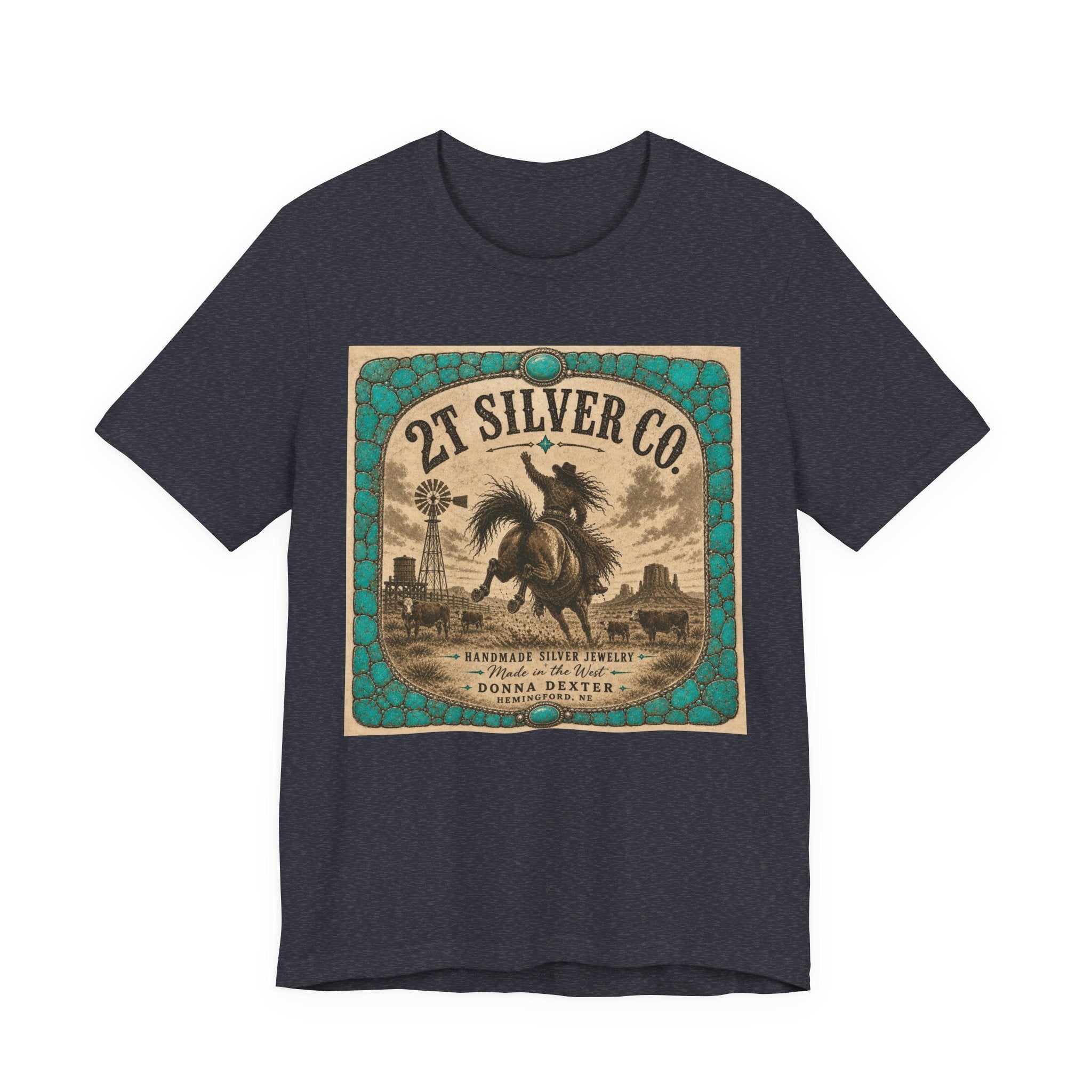 Vintage Western Tee - "2T Silver Co." Cowboy Ranch Graphic Shirt